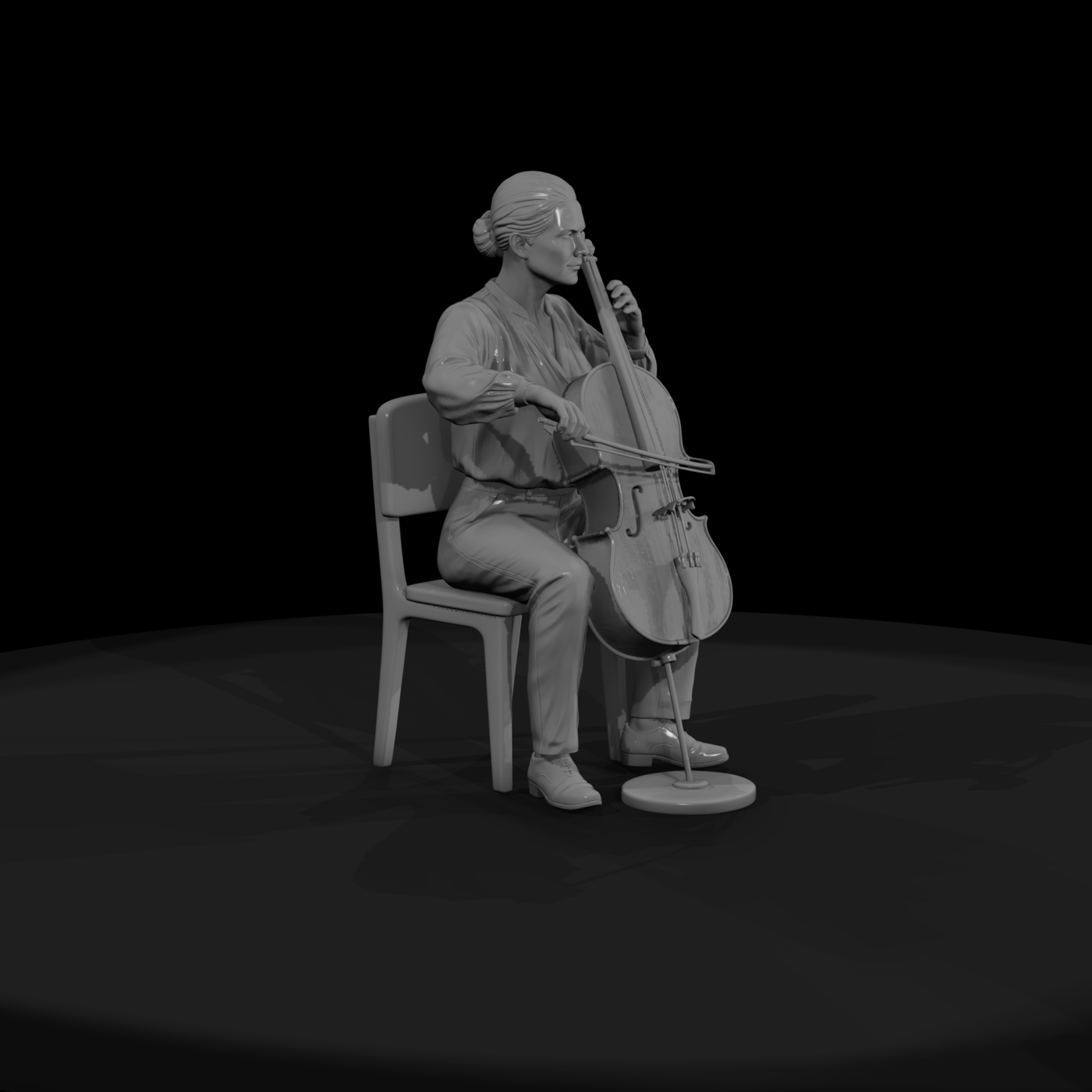 Seated Cellist Performing