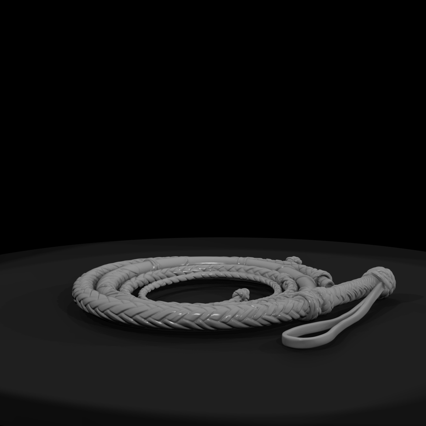 Coiled Leather Bullwhip