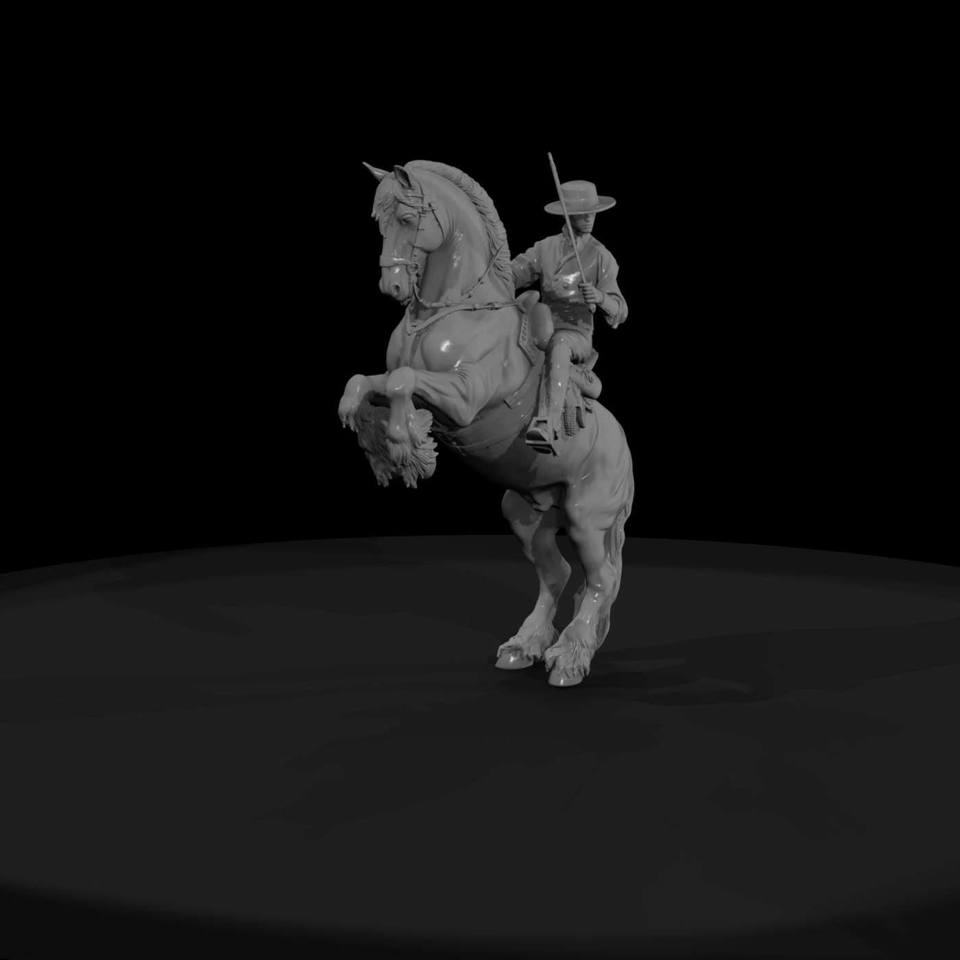 Rearing Horse with Mounted Cavalry Rider — Wargaming
