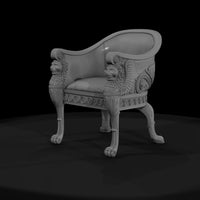 neoclassical_carved_lion_griffin_armchair_3d_model — thumbnail 2