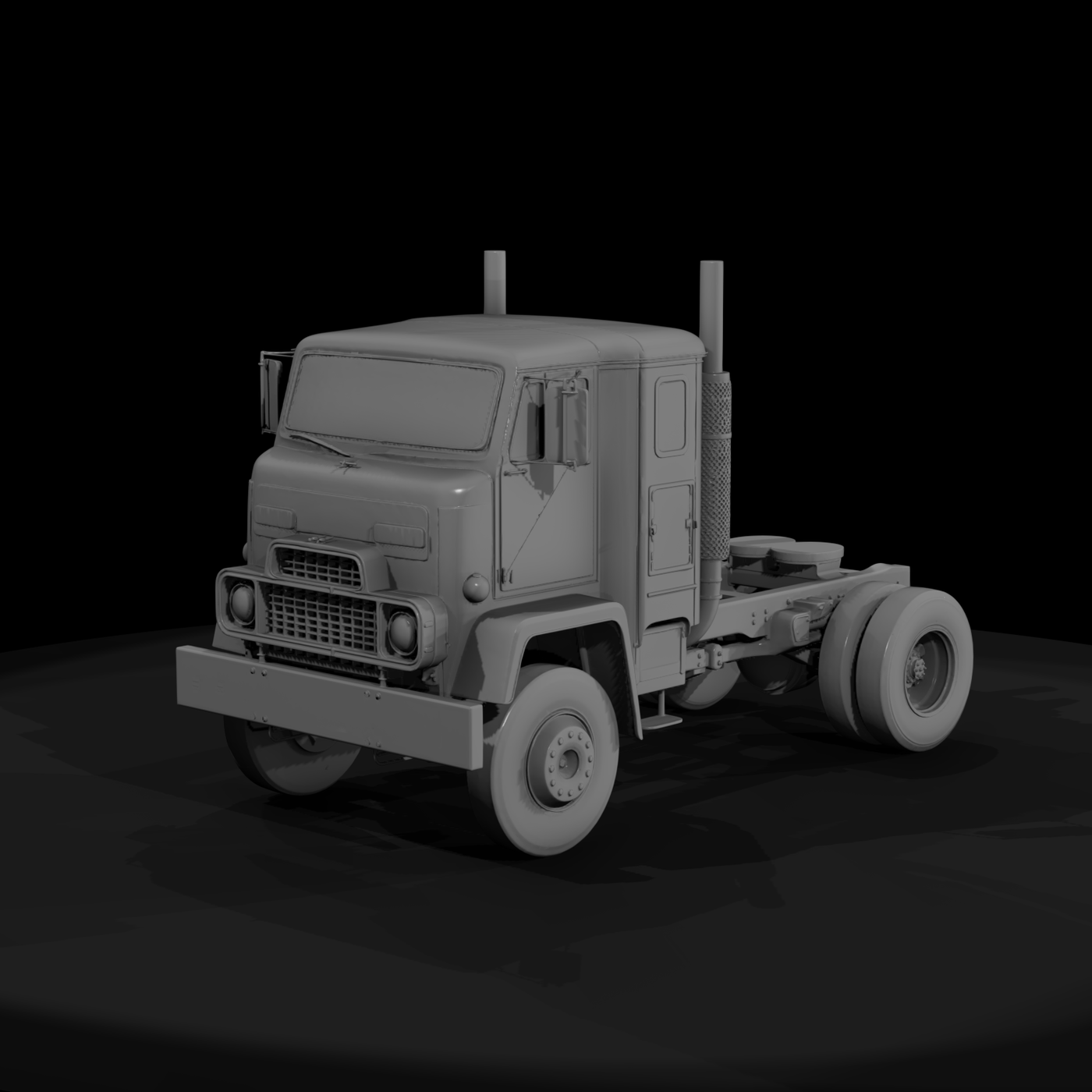 Vintage Cab-Over Semi Truck