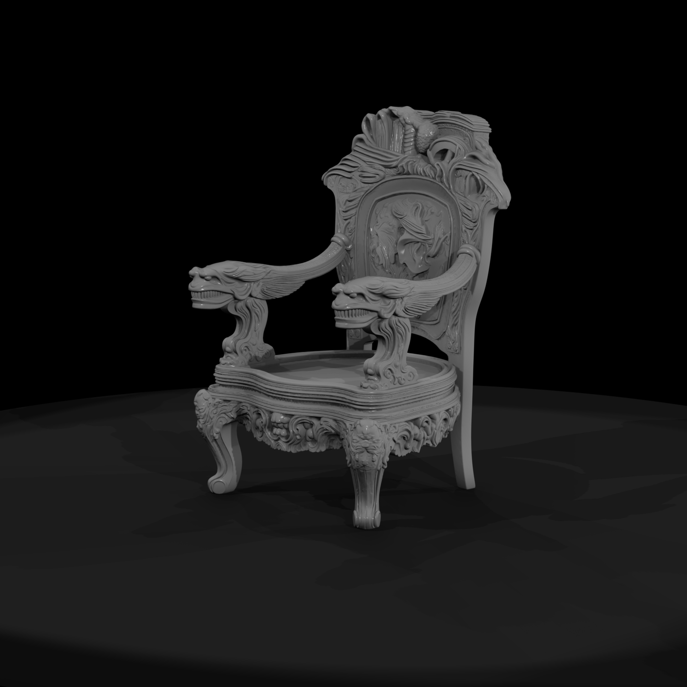 Baroque Dragon Throne Armchair