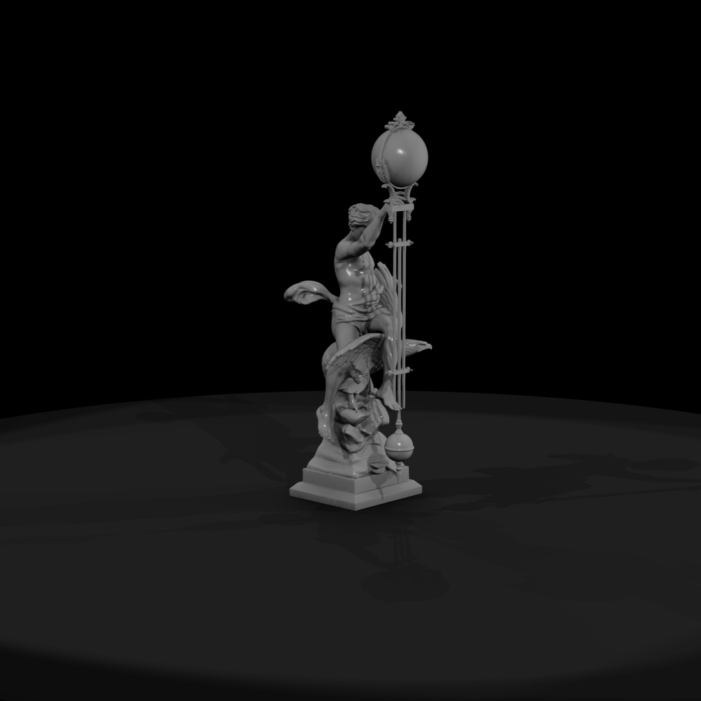 Allegorical Statue with Eagle and Globe