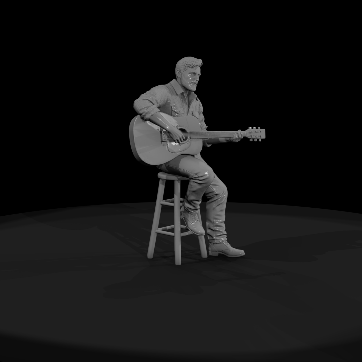 0186 Musician Acoustic Guitar Stool