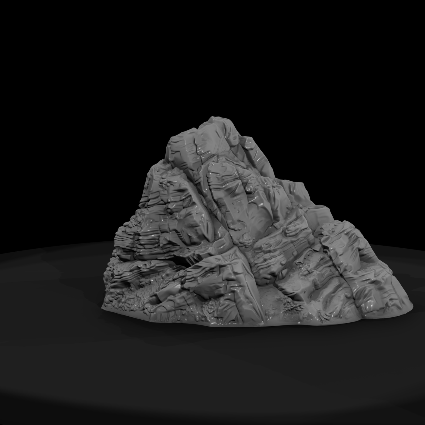 Red Rock Outcrop with Pool at the Base