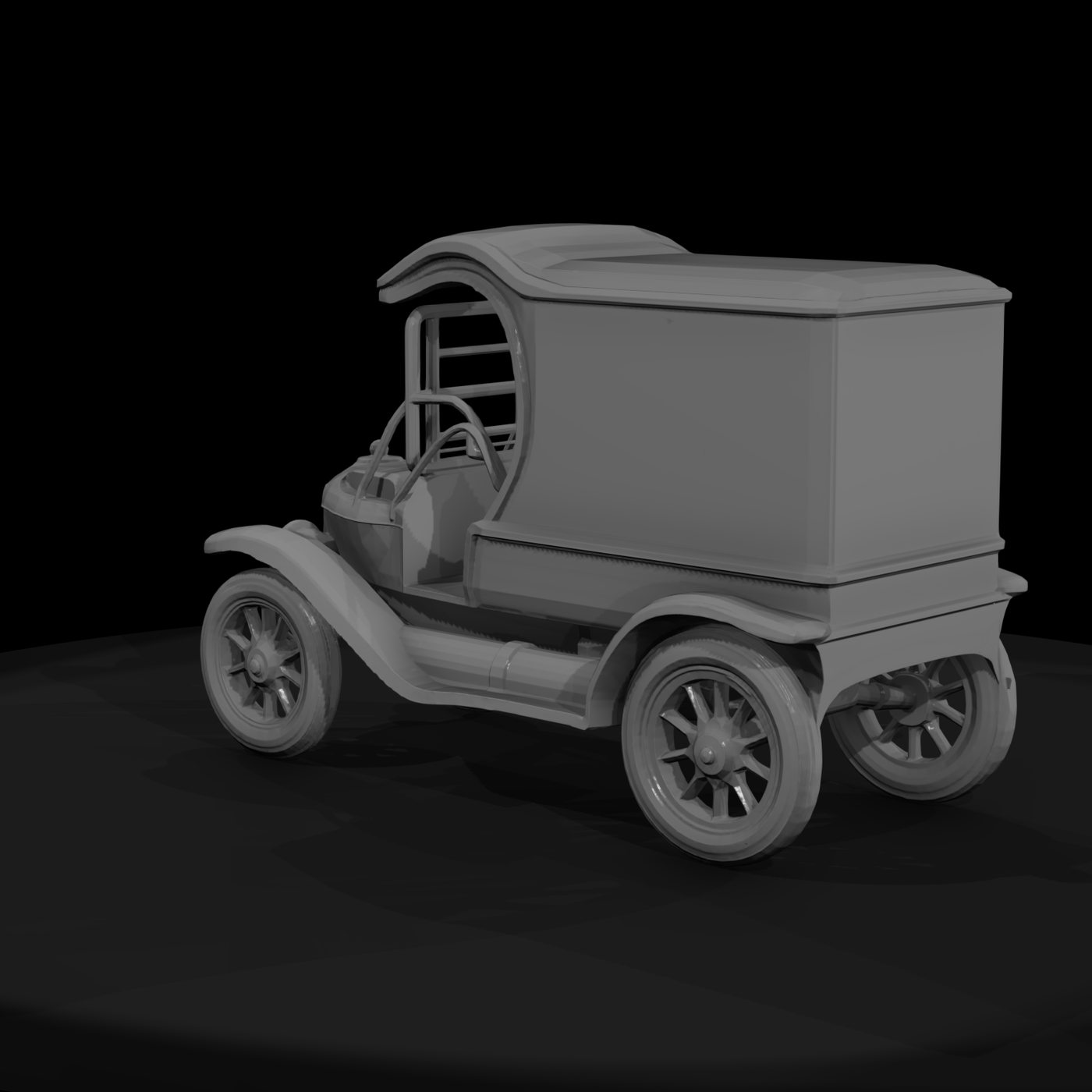 Stylized Classic Vintage Delivery Truck 3D Model 7