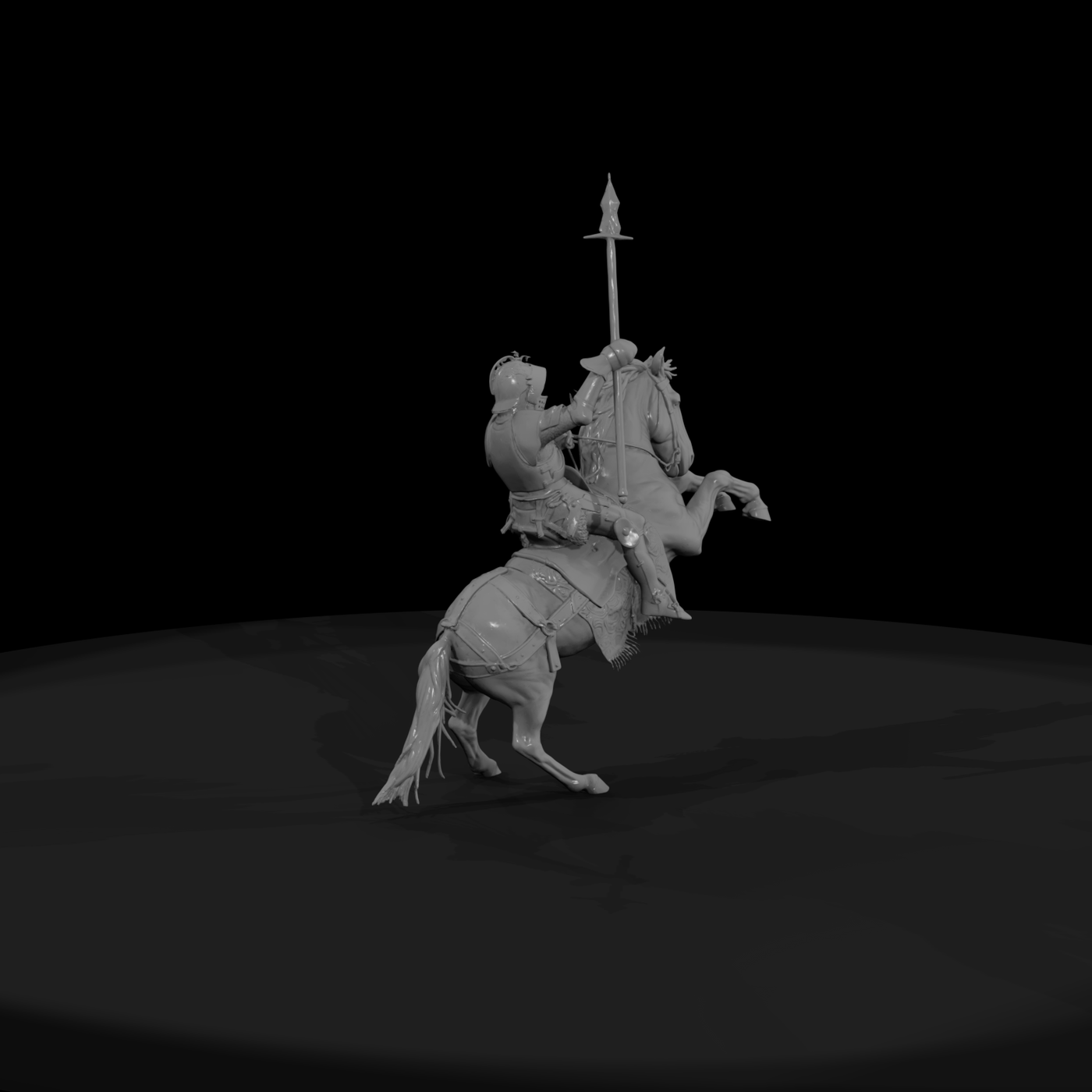Mounted Knight on Rearing Horse