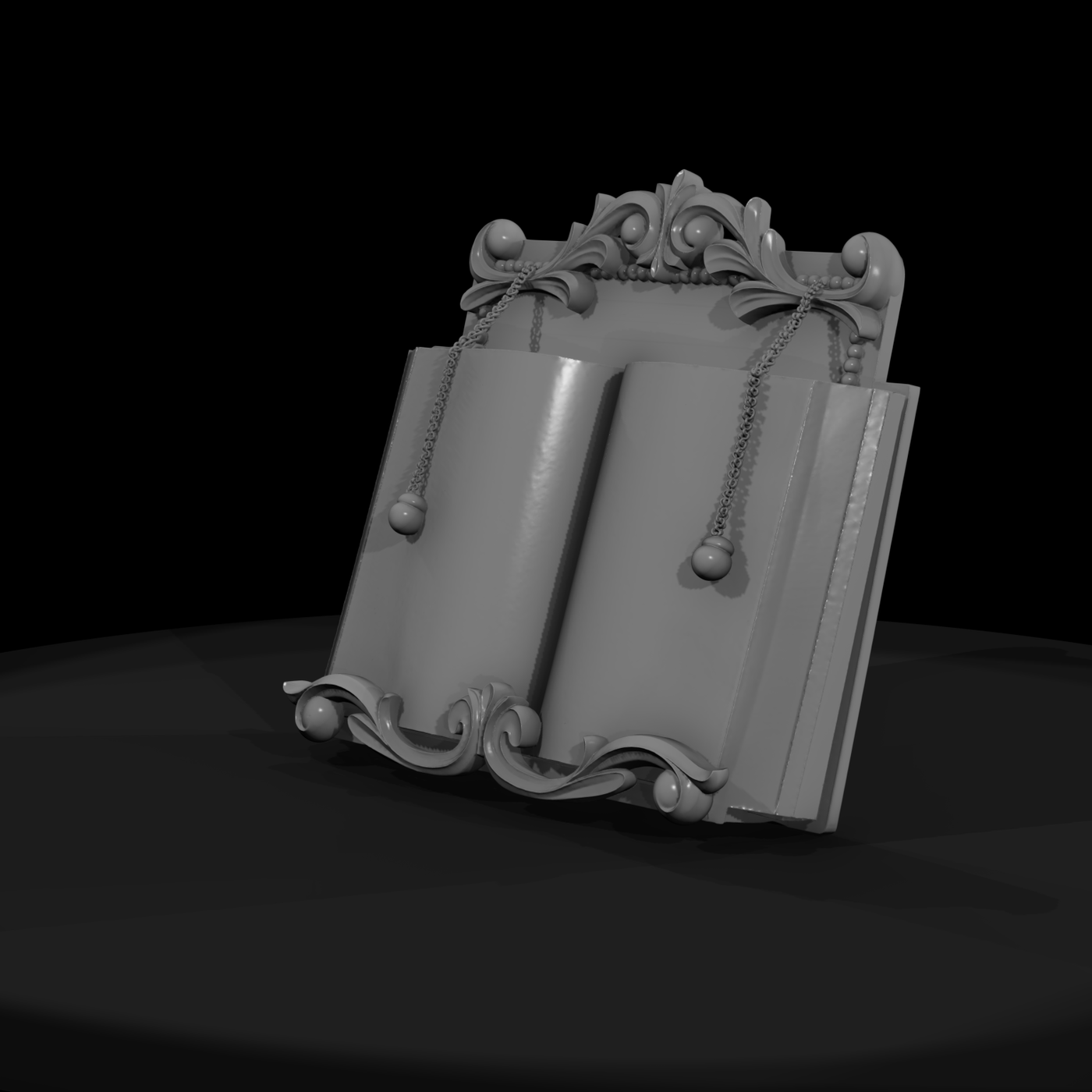 Baroque Open Book Display — Ornate Bookstand