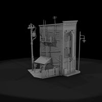 two-storey-corner-storefront-with-balcony-fire-escape-ho-1-87-605722 — thumbnail 3
