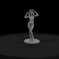 1980s Woman in Leotard and Sun Hat — thumbnail 3