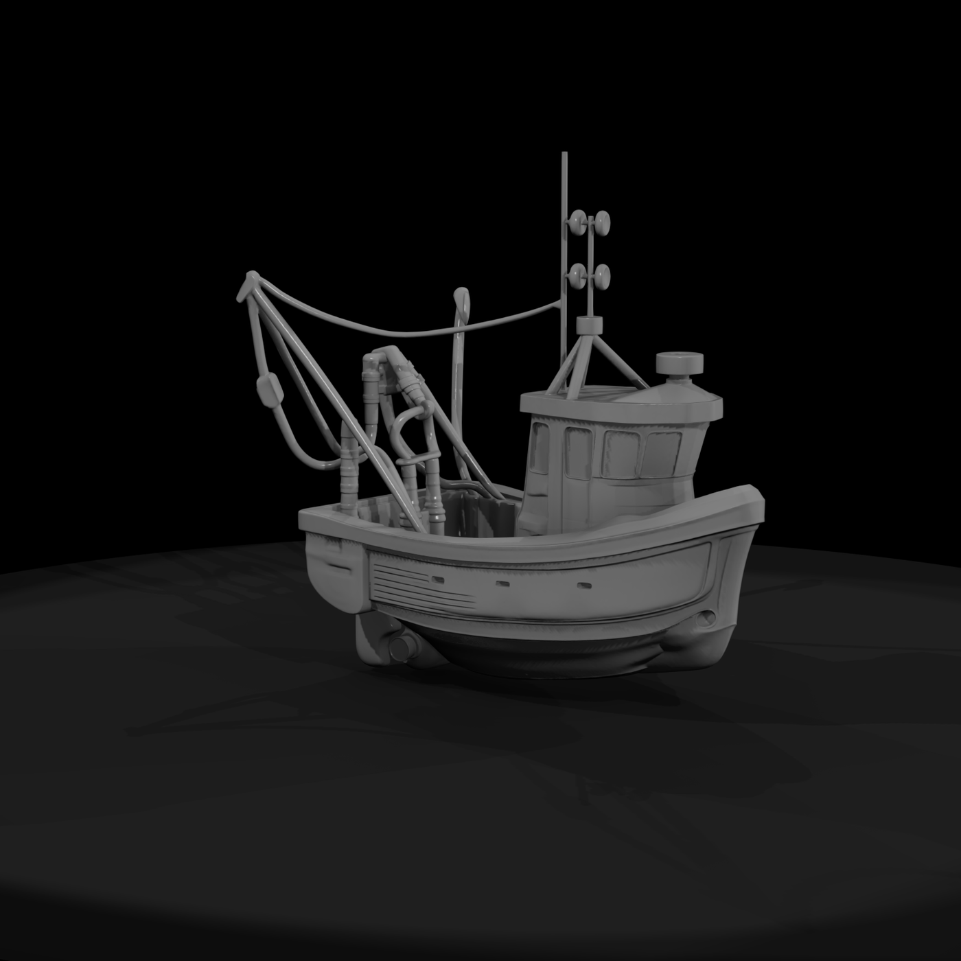 Stylized Fishing Trawler Boat