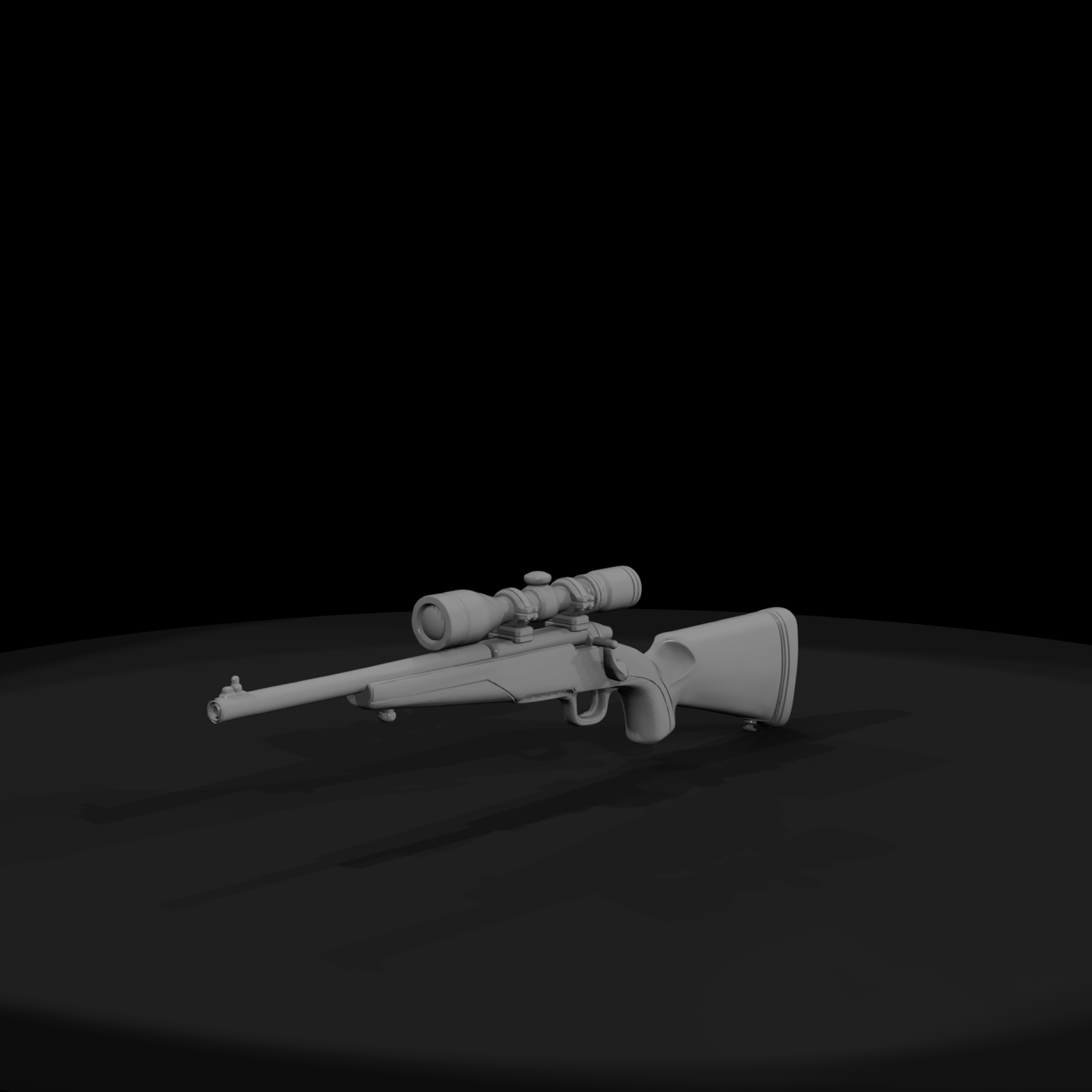 Scoped Bolt-Action Hunting Rifle