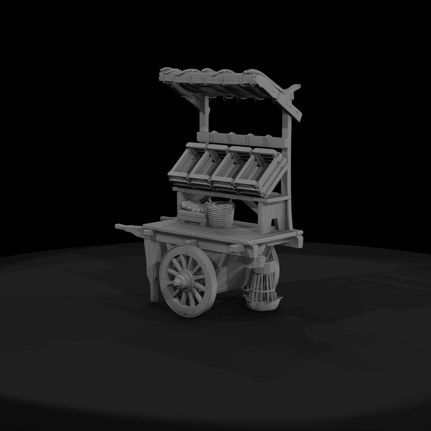 Medieval Market Vendor Cart