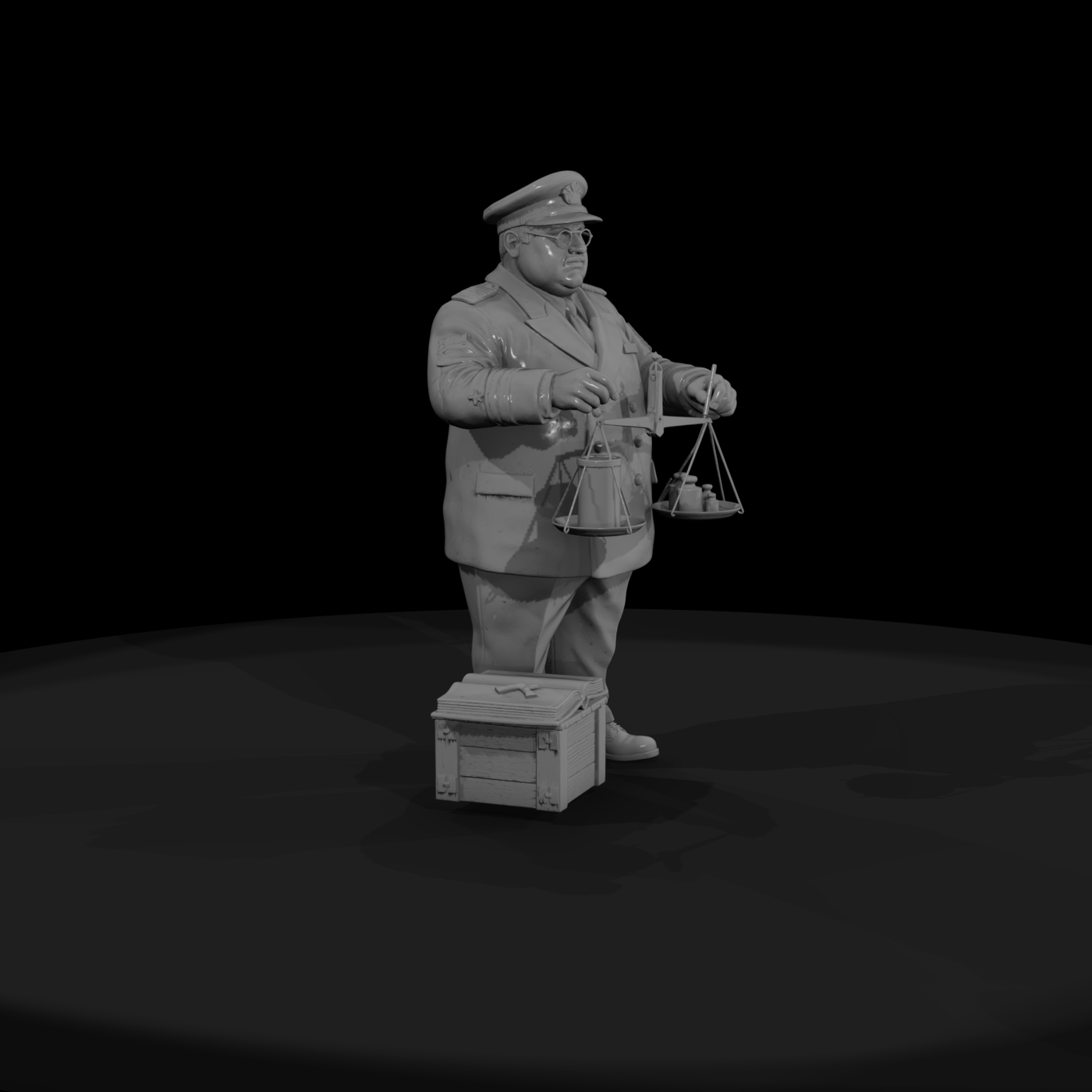 Army Justice Officer with Scales