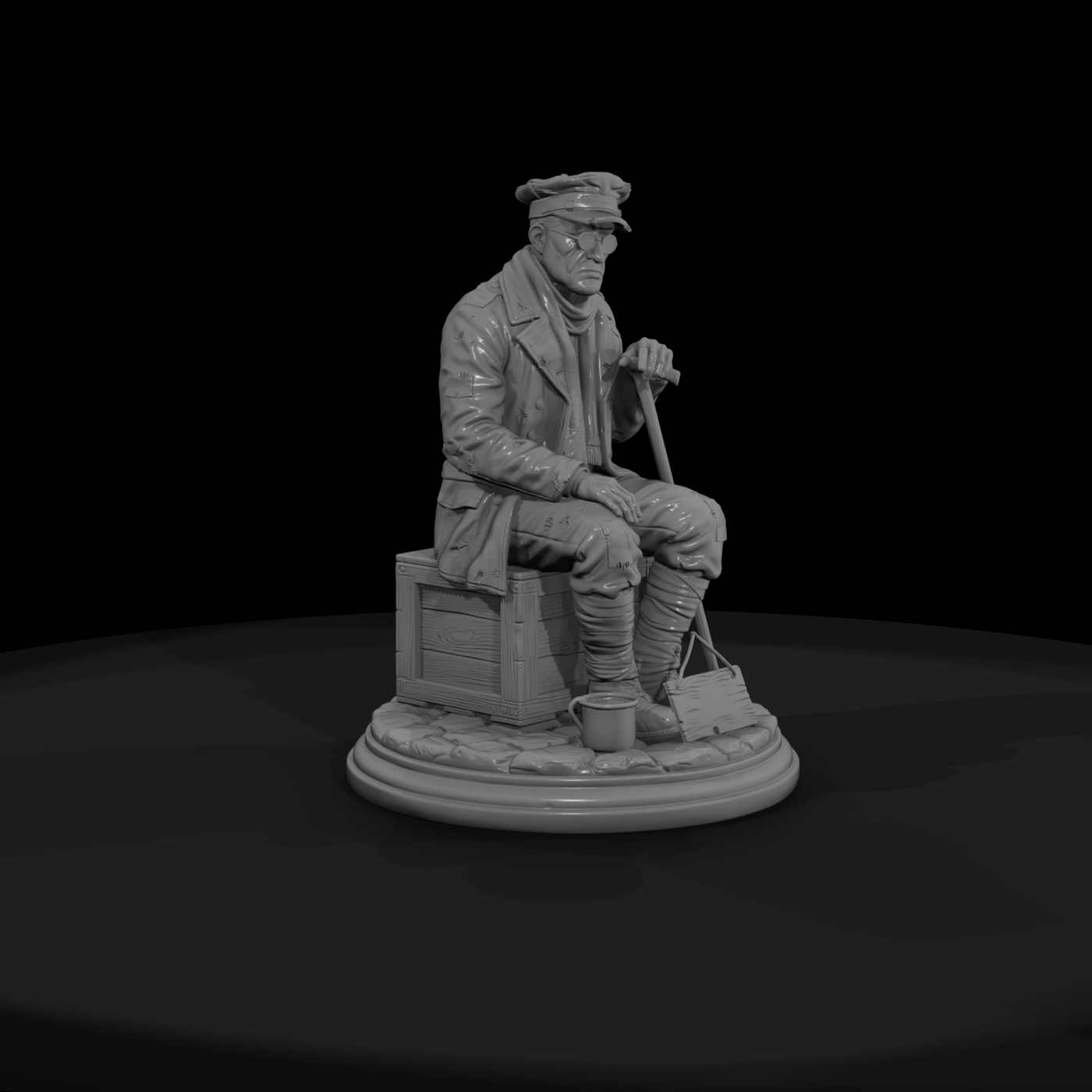 1920s Blind Veteran Beggar
