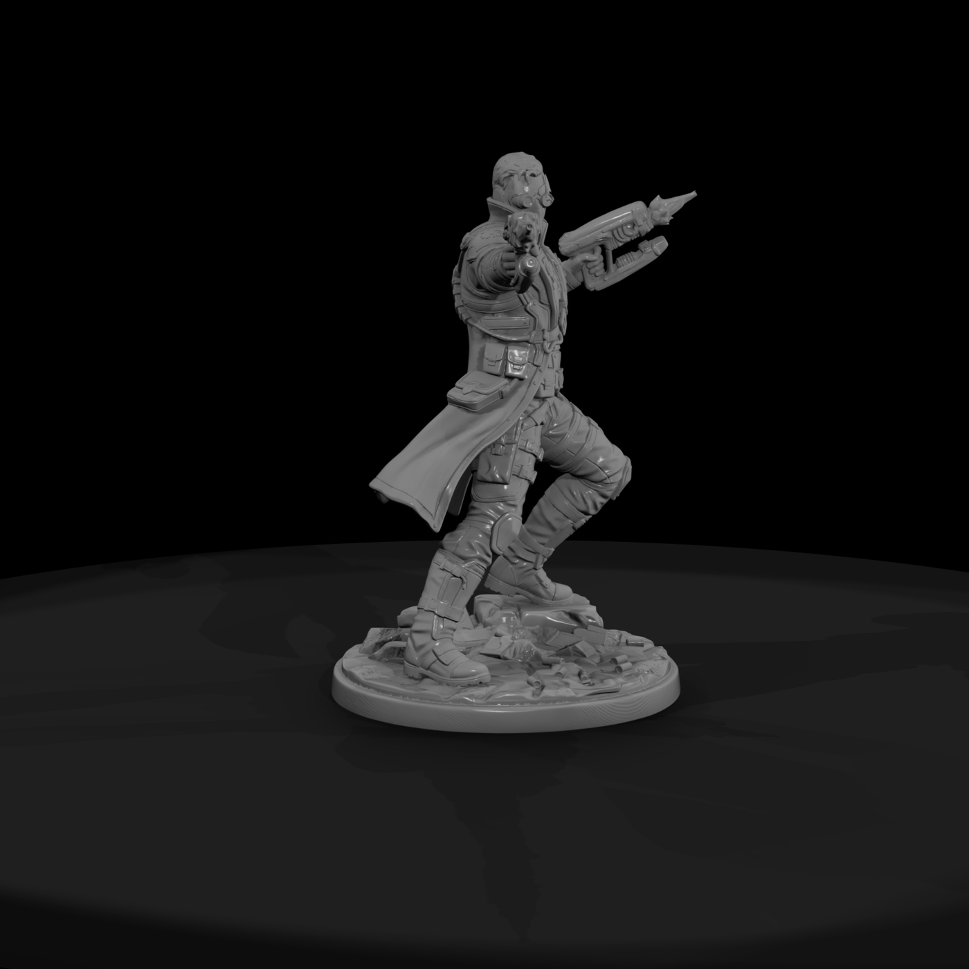 Cybernetic Gunslinger with Twin Pistols