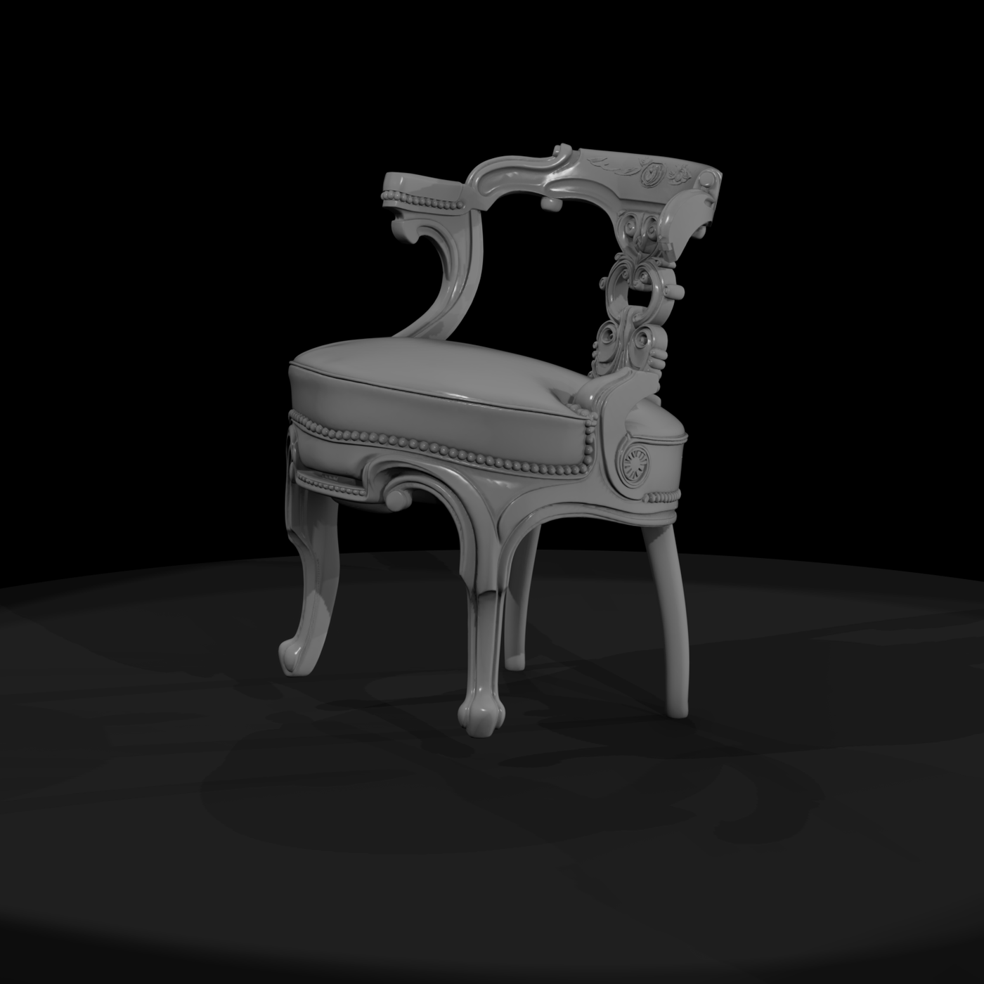 Rococo Vanity Armchair — Ornate Dressing Chair