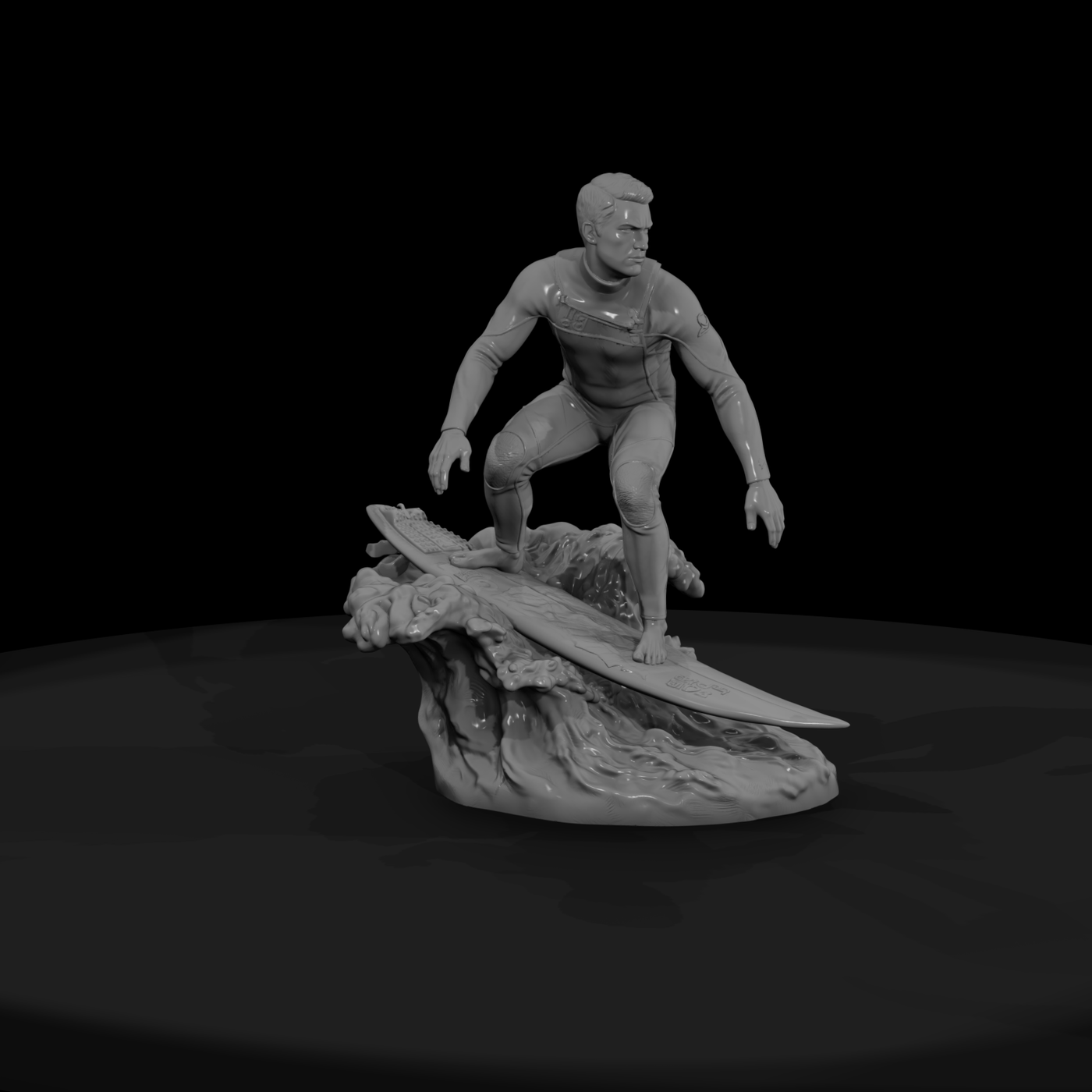 Surfer Riding a Wave