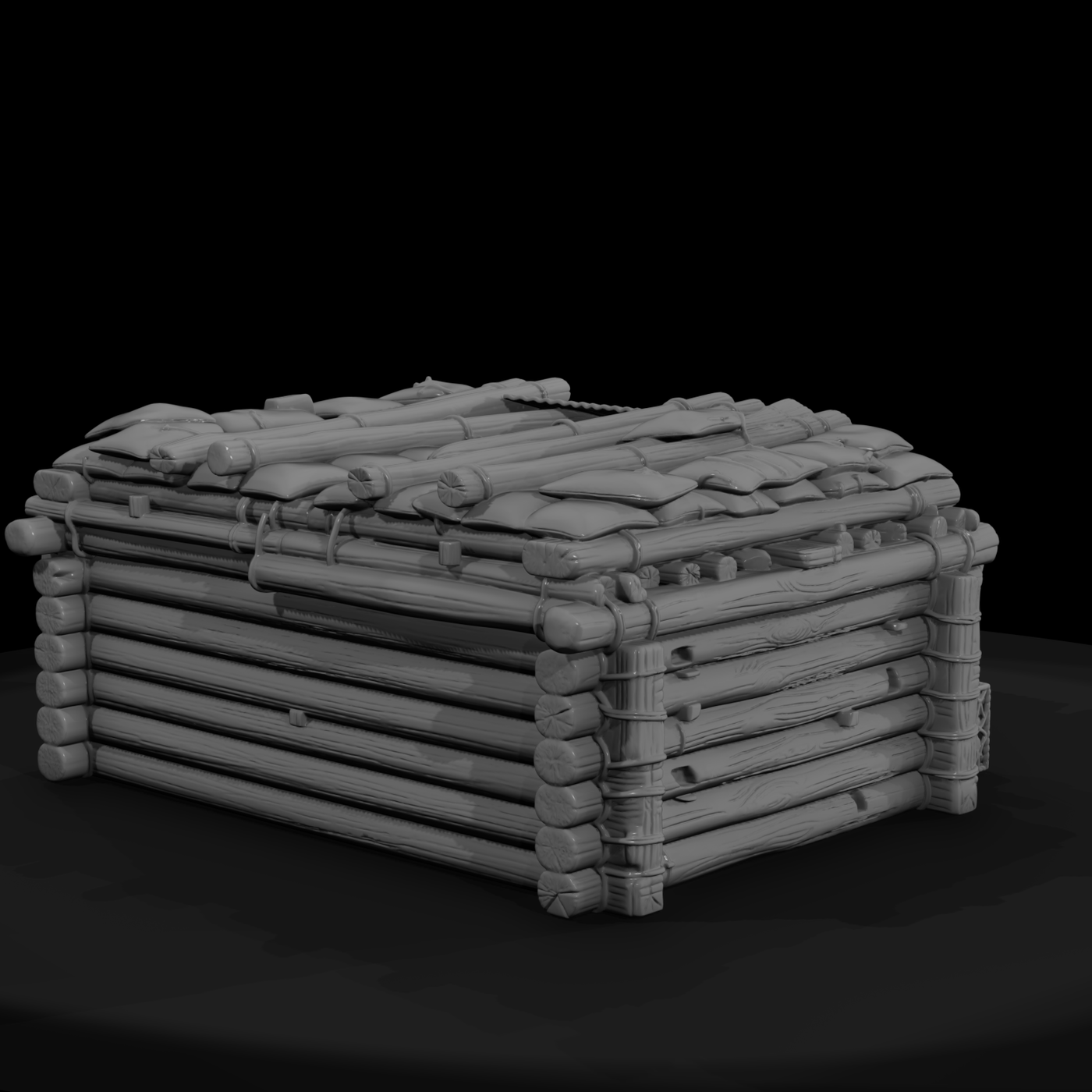 Mil 014 Ww2 Pacific Coconut Log Bunker