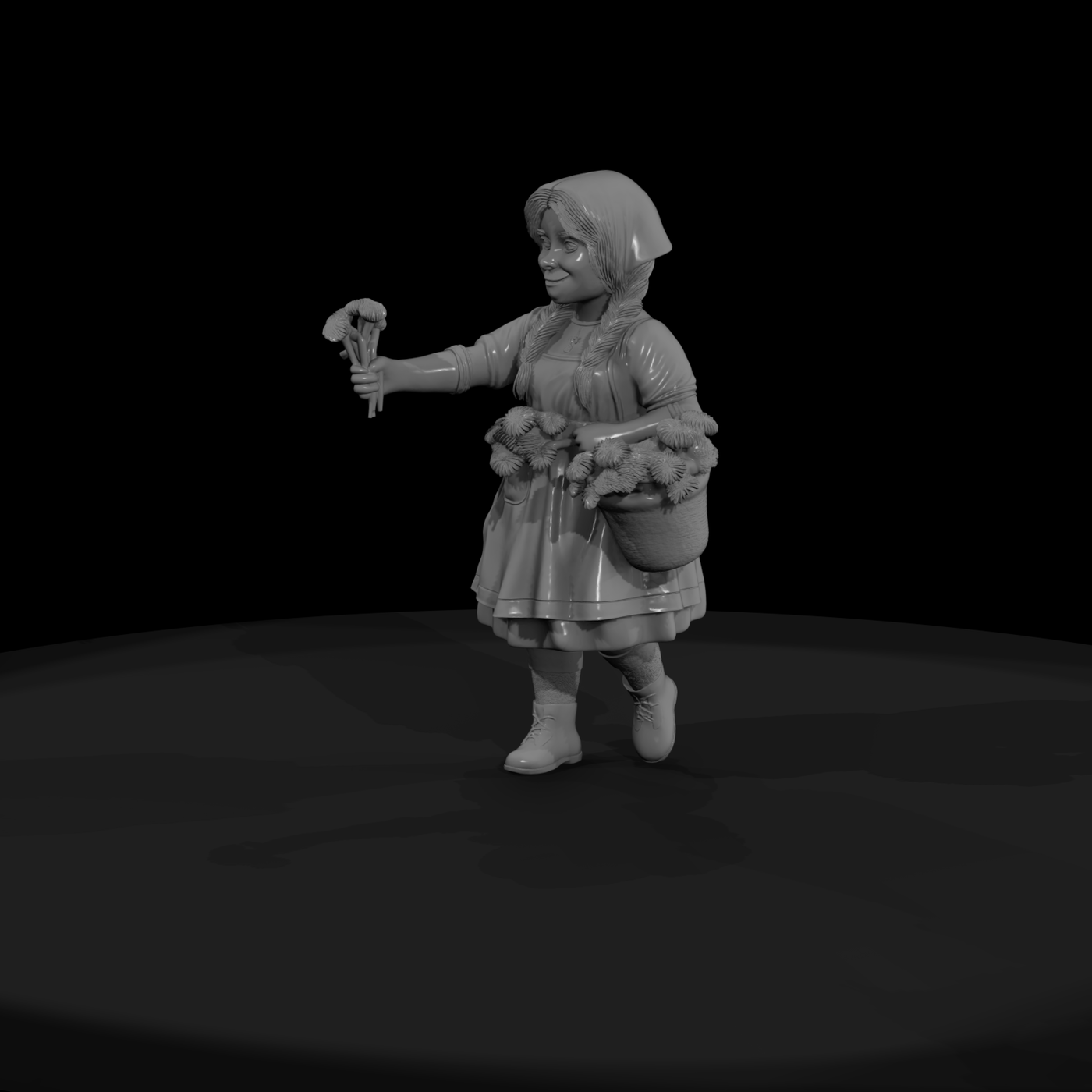 Stylized Folk Flower Girl