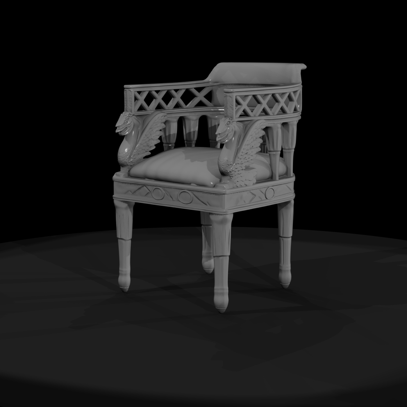 Neoclassical Swan Armchair