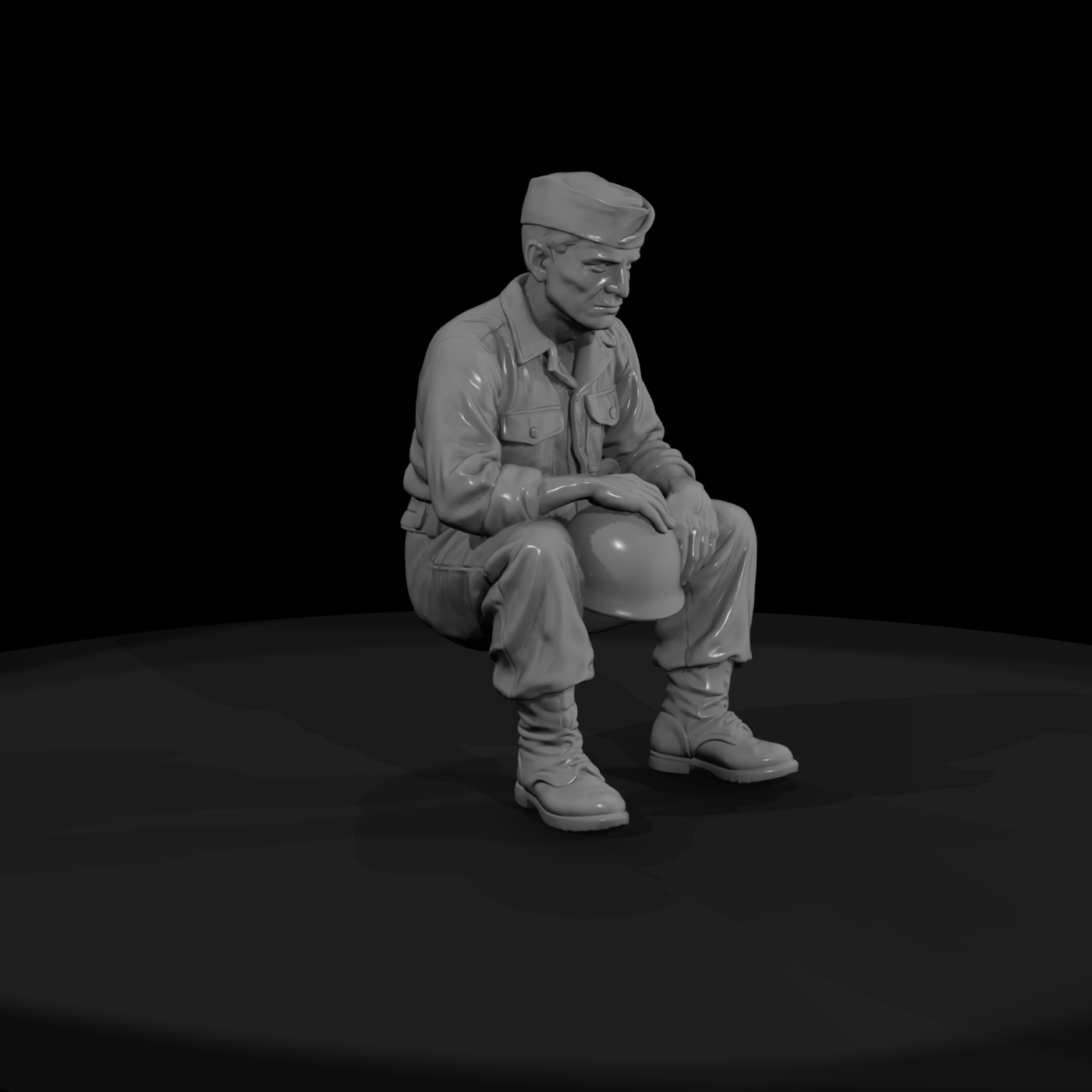 Ww2 Army 080 Wwii U S Army Resting Soldier Figure