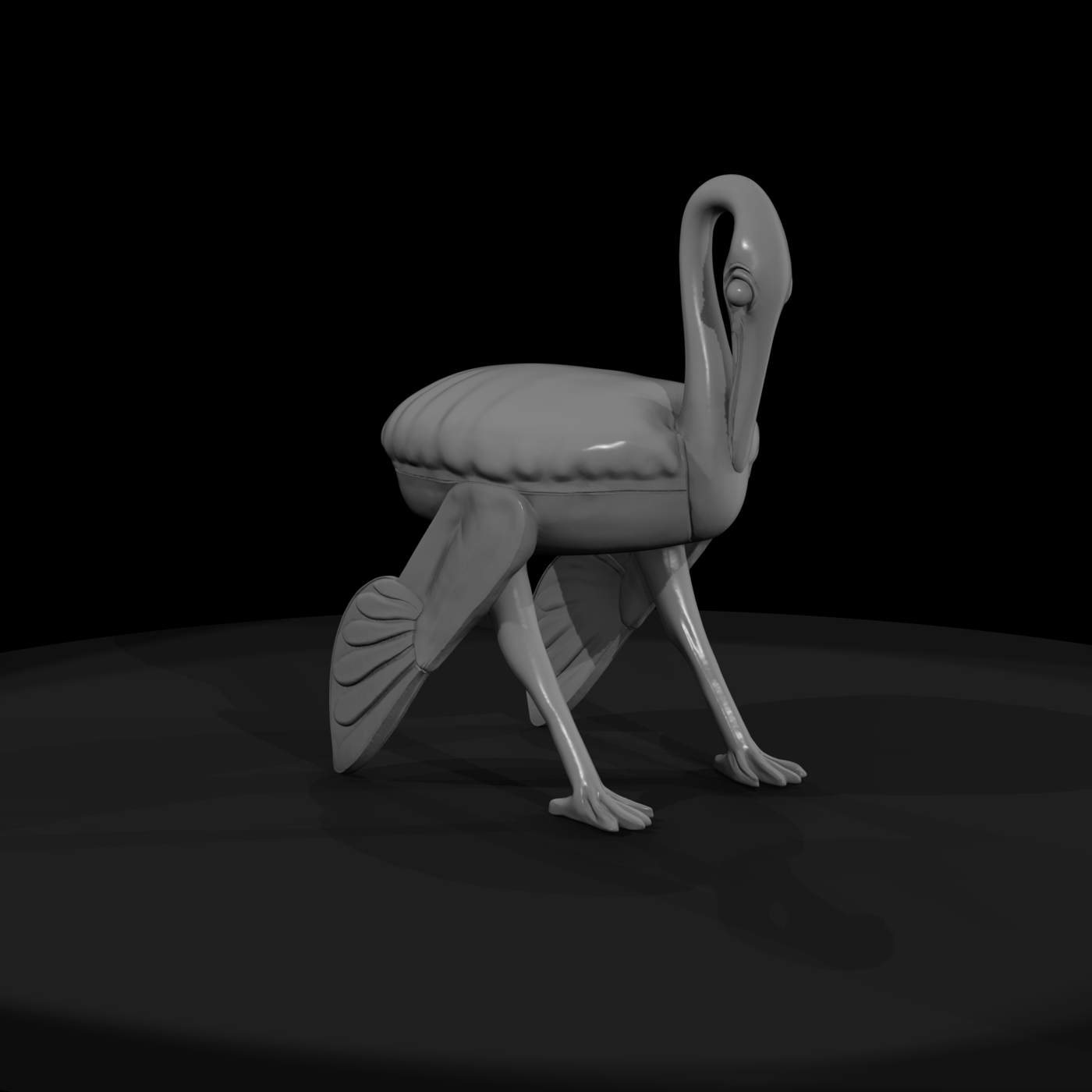 Stylized Flamingo Accent Chair