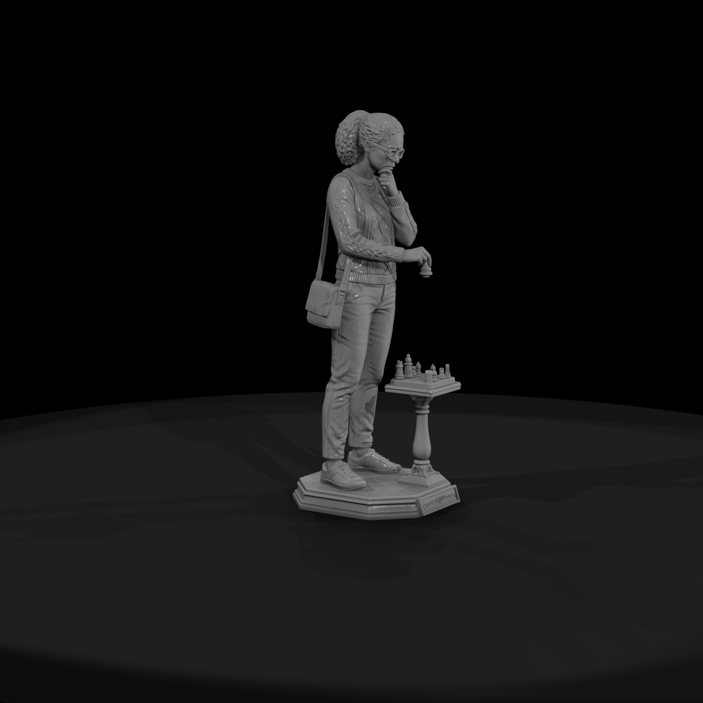 Thoughtful Chess Player at the Board