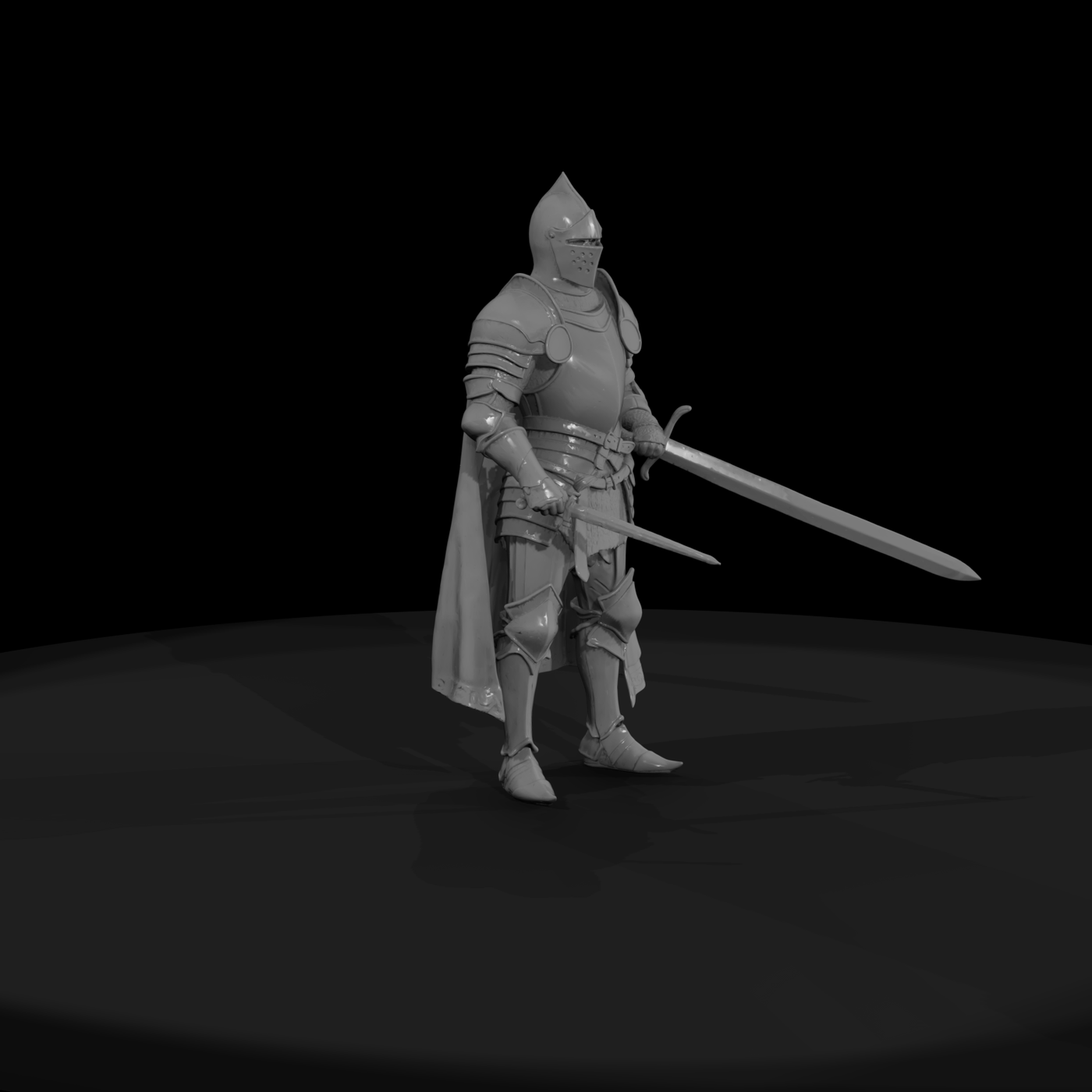 Medieval Knight in Full Plate Armor