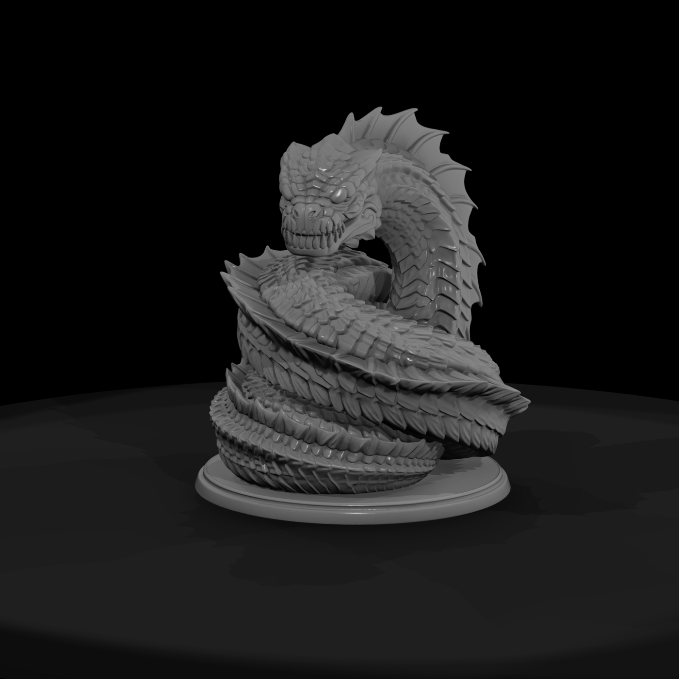 Stylized Fantasy Giant Serpent Dragon 3D Miniature