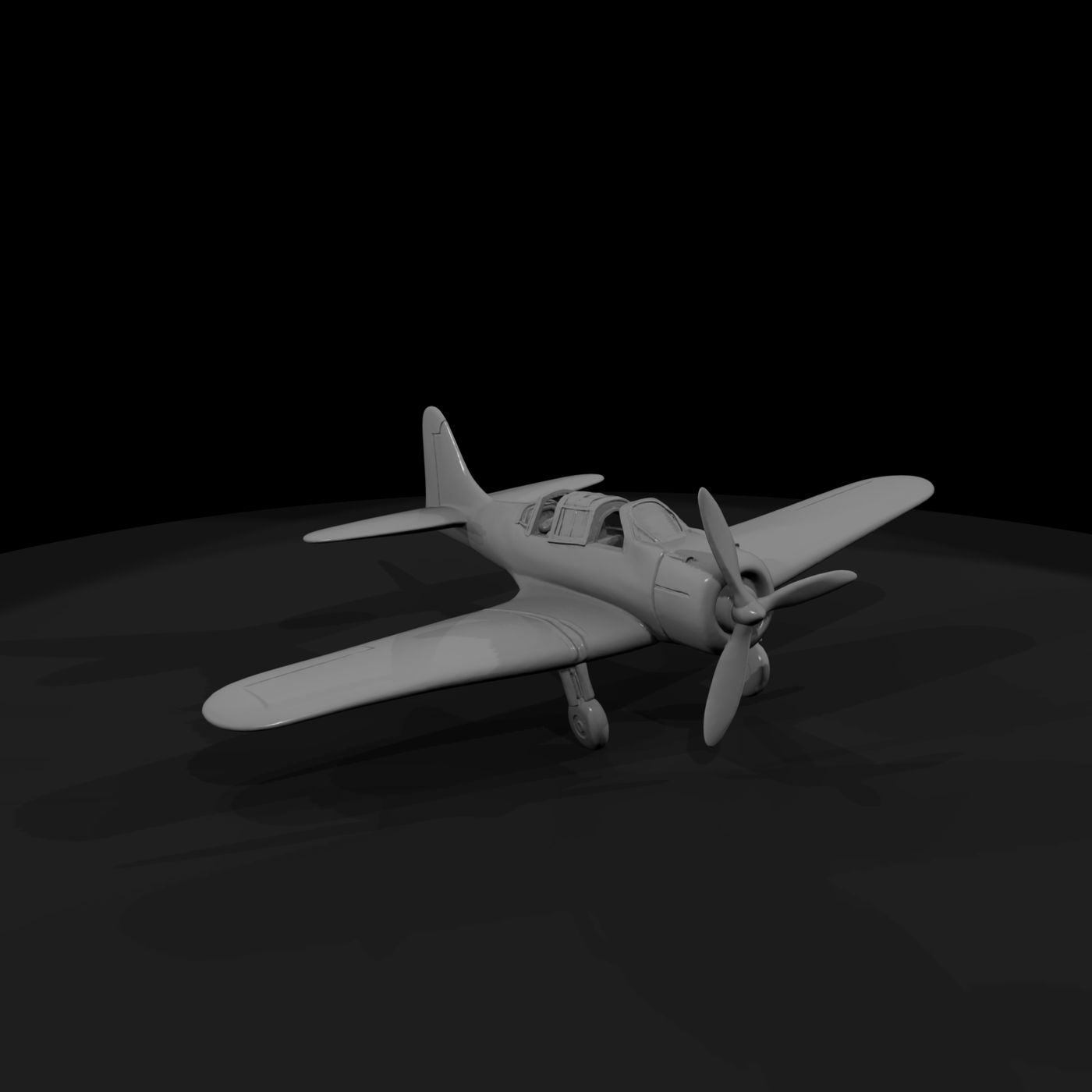 WWII Propeller Fighter Plane