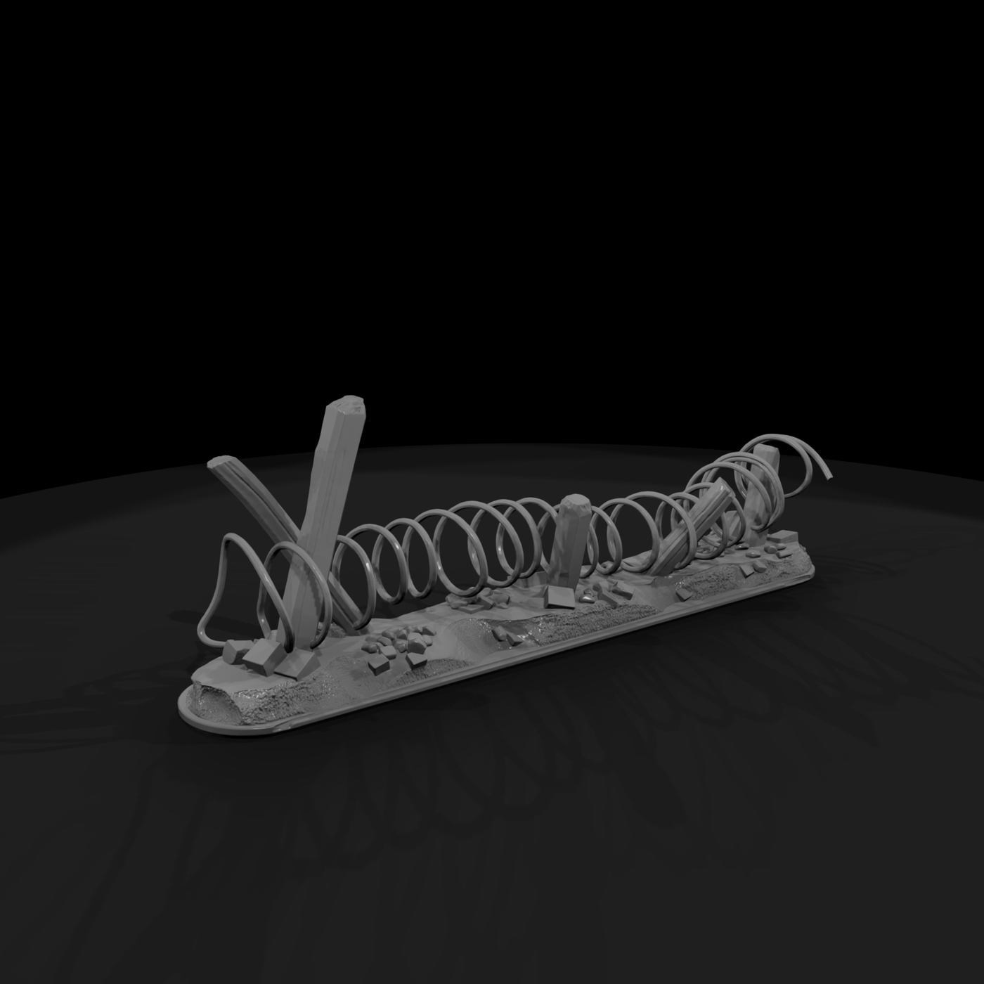Battlefield Barricade with Concertina Wire