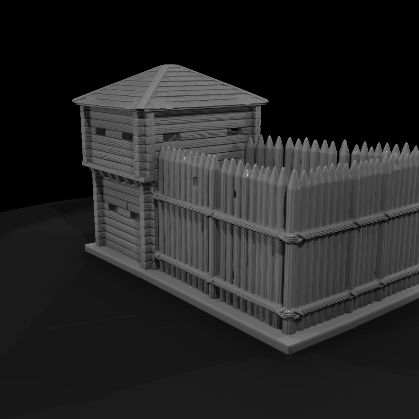 Mil 041 Wild West Fort Stockade Corner Blockhouse