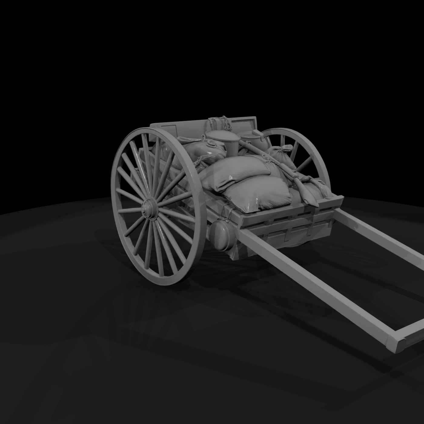 Wooden Two-Wheeled Supply Cart