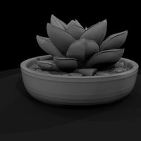 low-poly-monochrome-succulent-planter-3d-printable-050345 — thumbnail 4