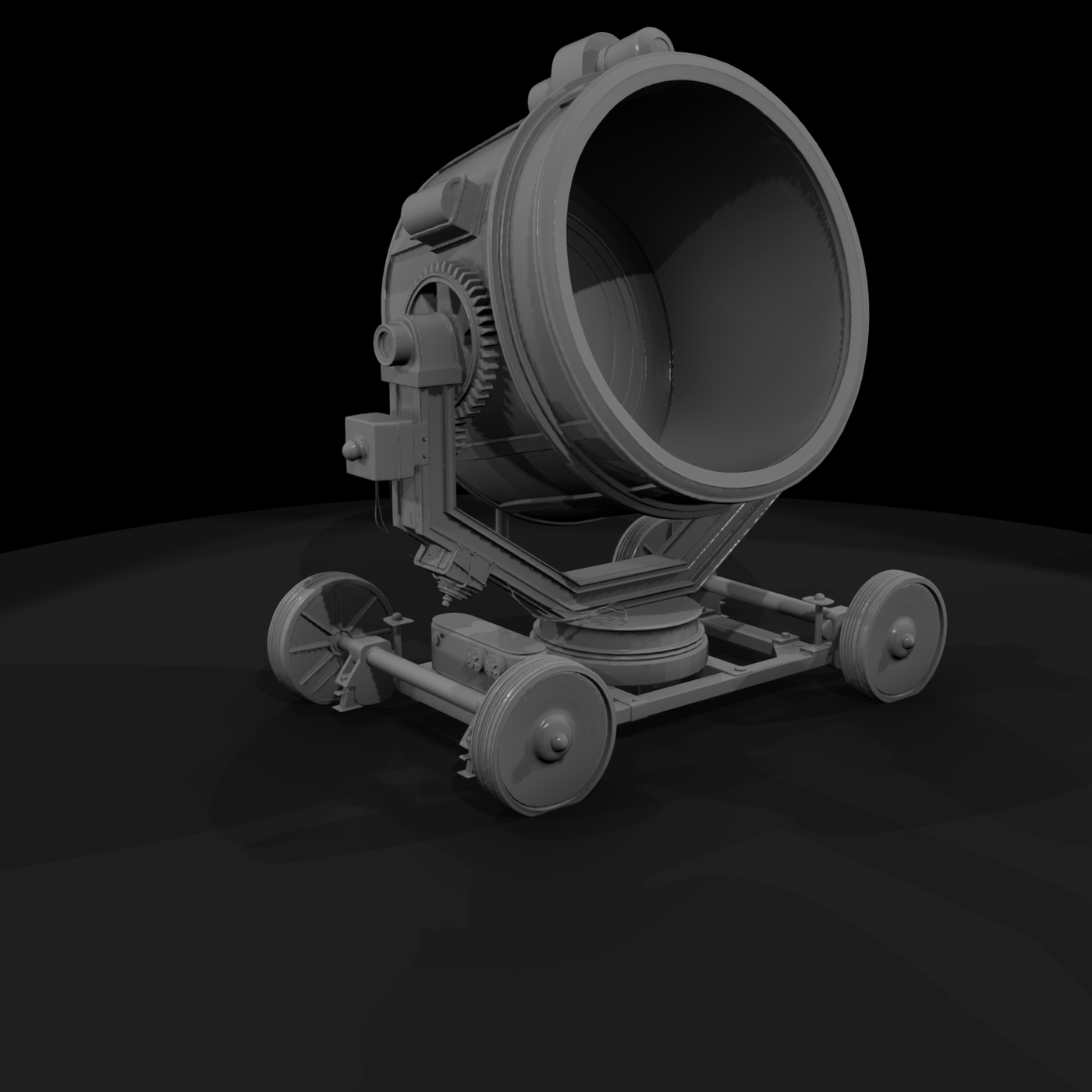 Vintage Trailer-Mounted Searchlight