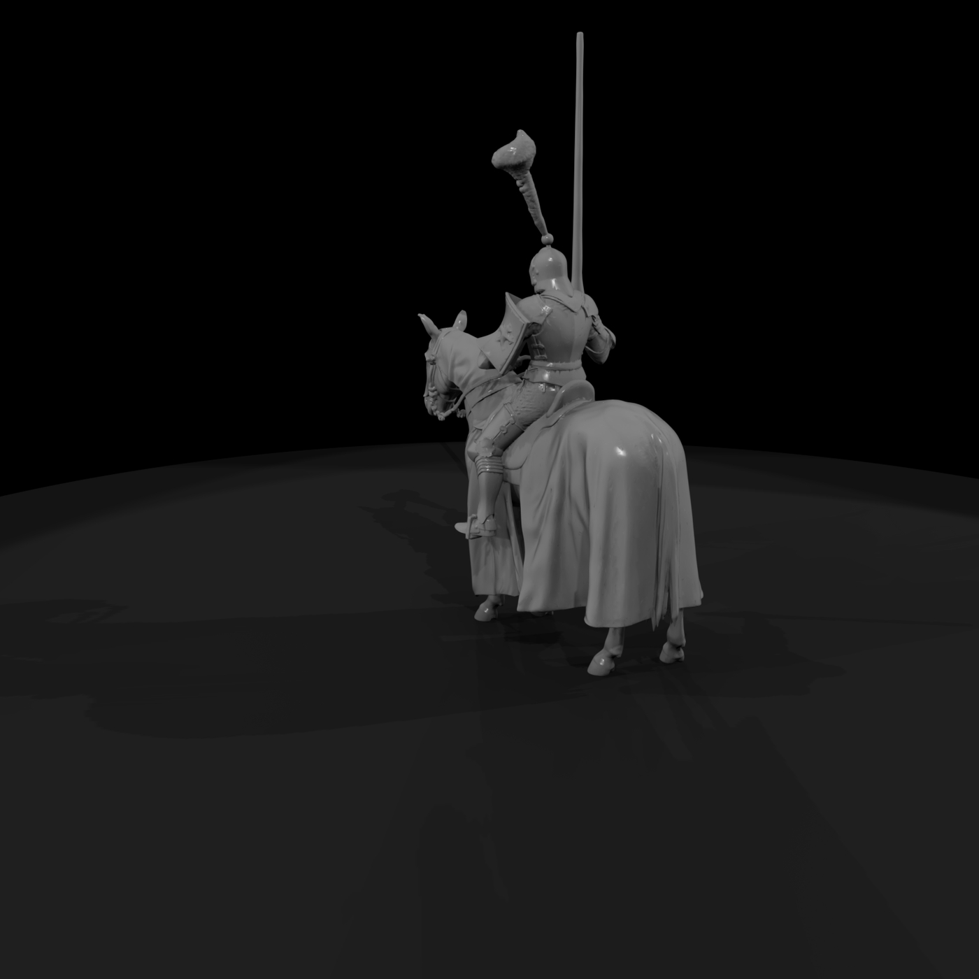 Medieval Mounted Knight on Horse