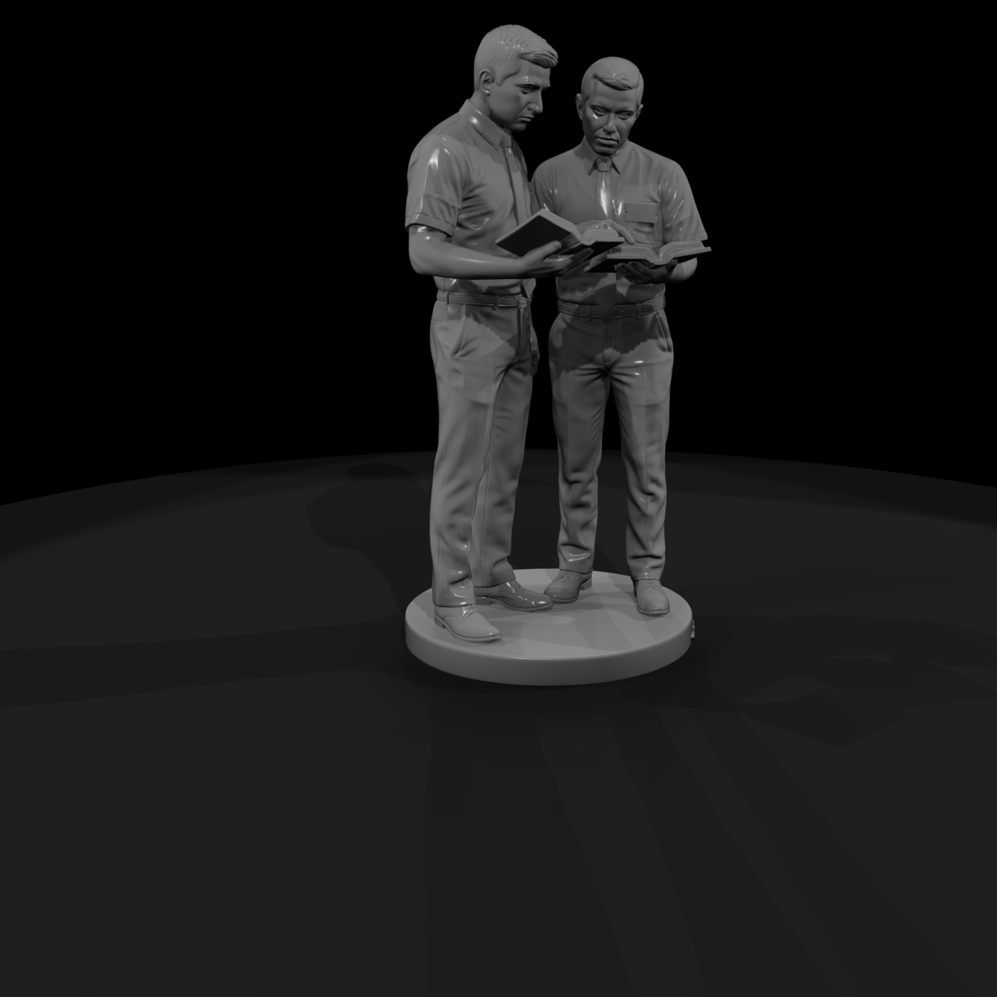 Two Missionaries Reading Scripture
