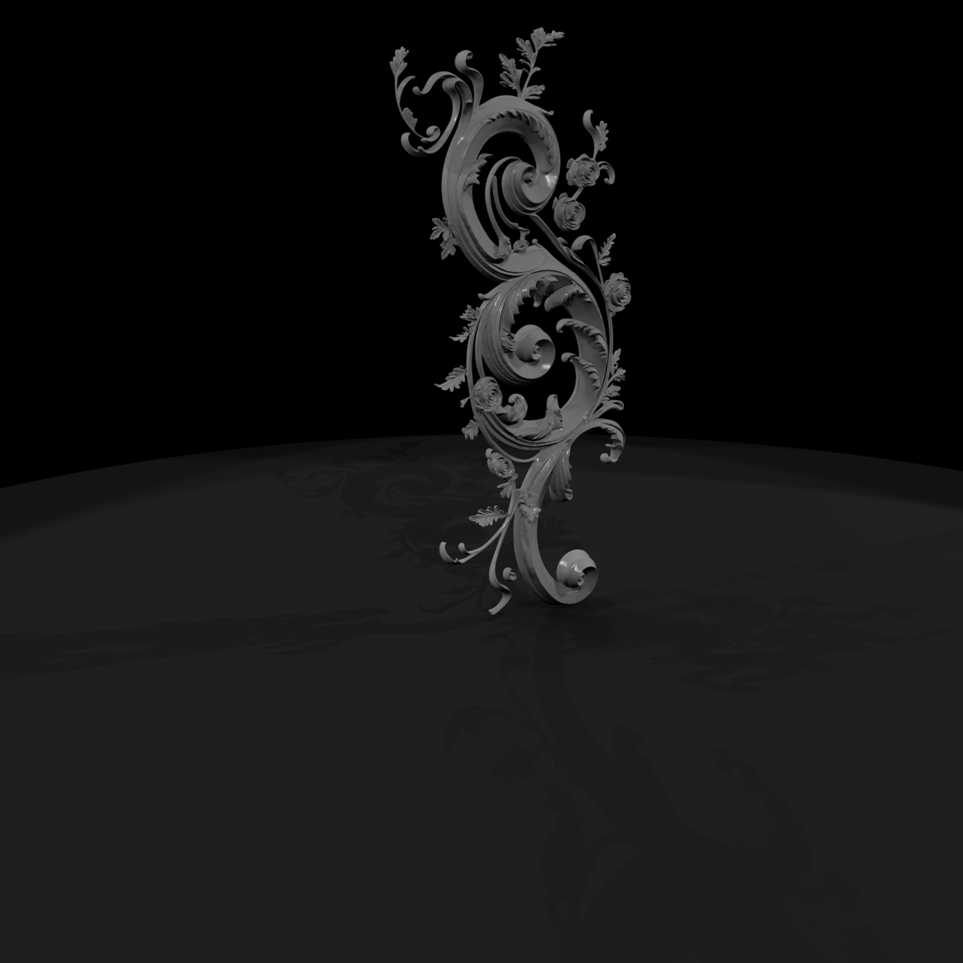 Rococo Floral Treble Clef Ornament