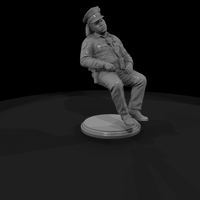 1980s City Police Officer Seated at Rest — thumbnail 4