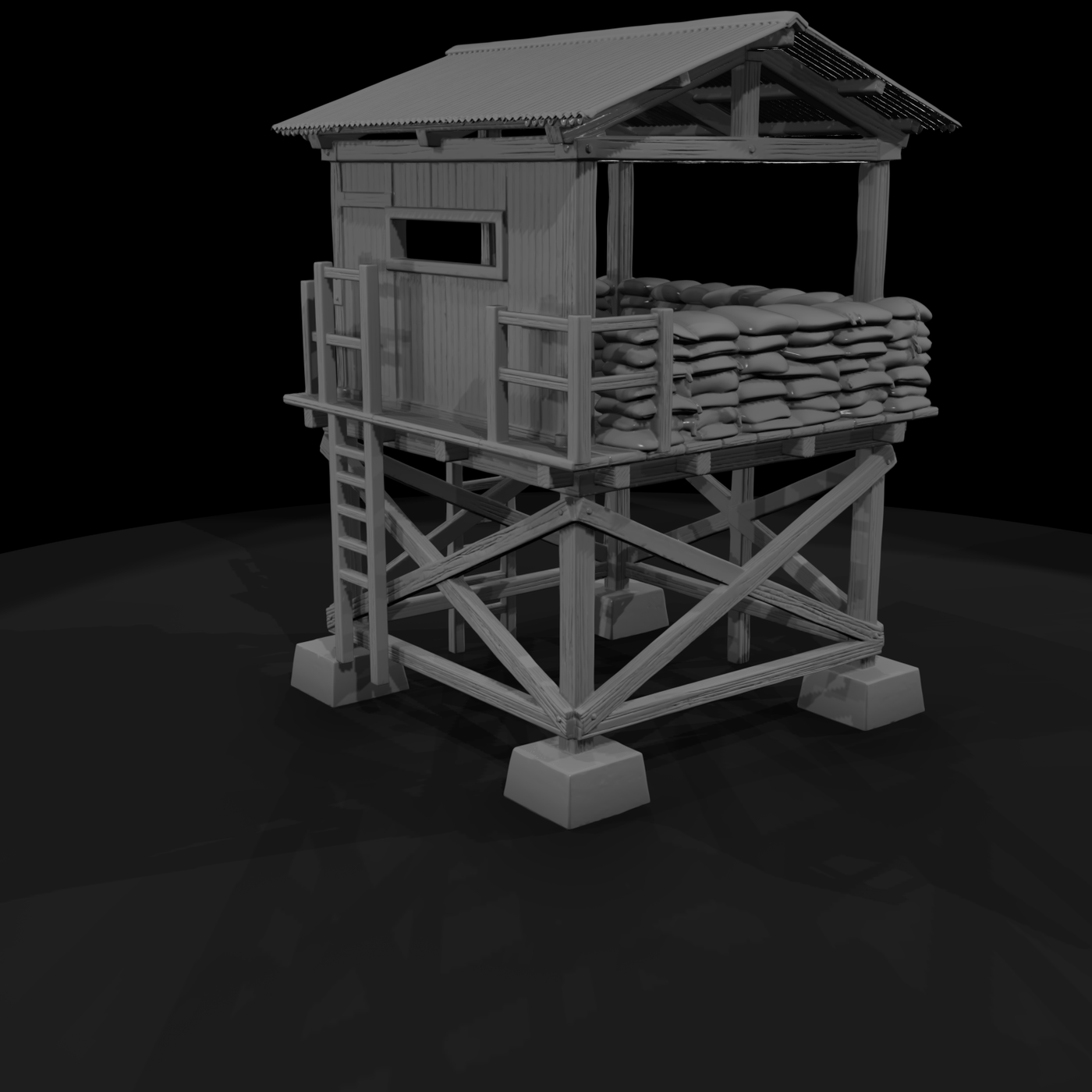 Mil 027 Vietnam Firebase Guard Tower