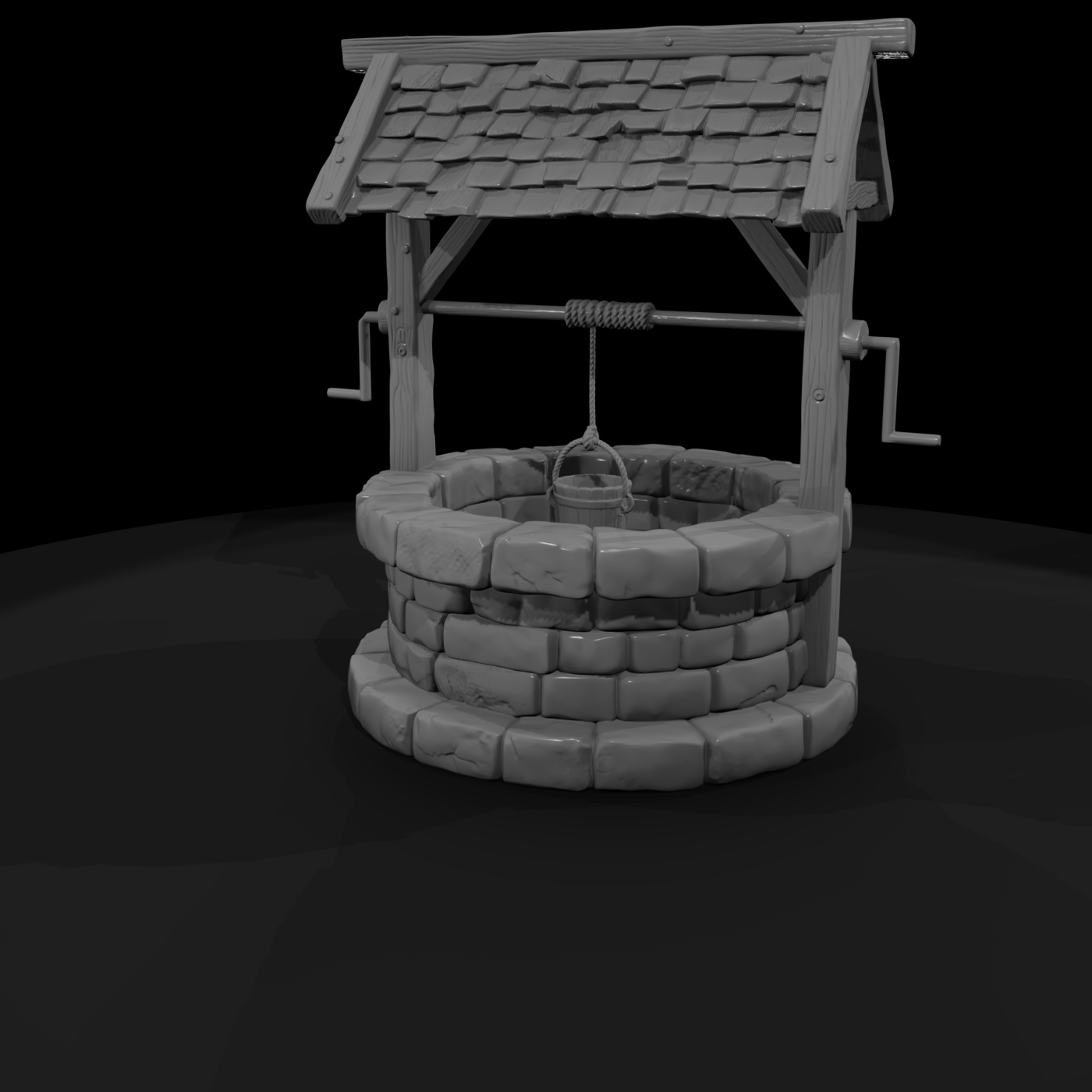 Rustic Stone Wishing Well