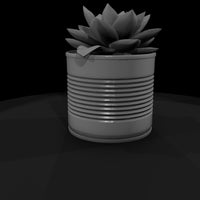 stylized-monochrome-succulent-tin-can-planter-3d-m — thumbnail 3