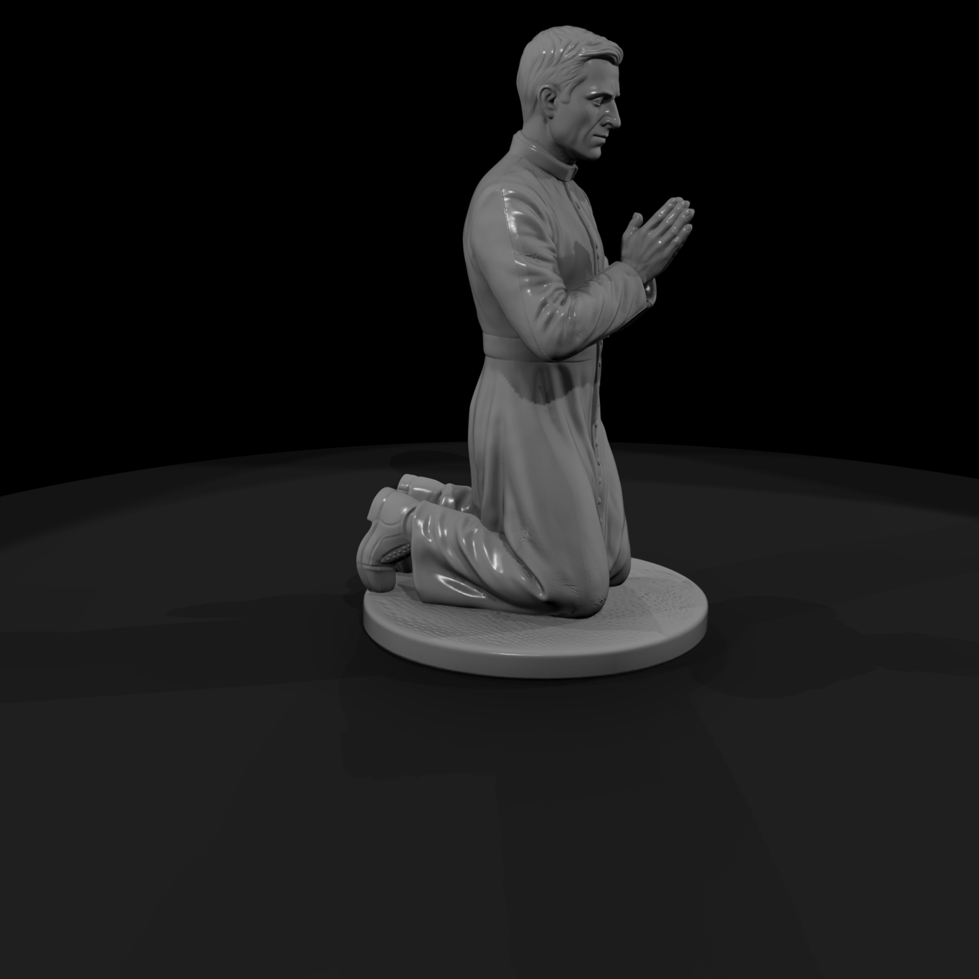 Kneeling Priest in Prayer
