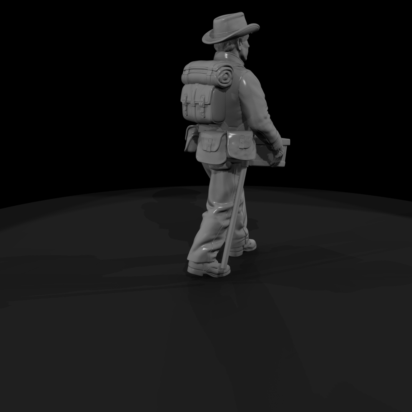 Civil War Confederate Soldier with Crate