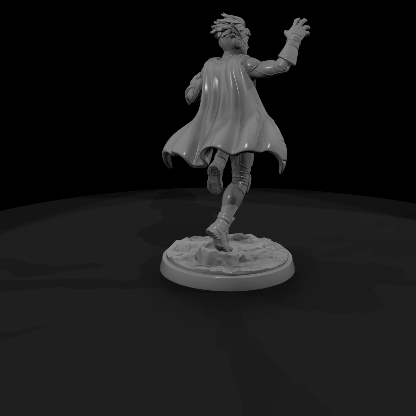 Young Superhero in Flight Pose