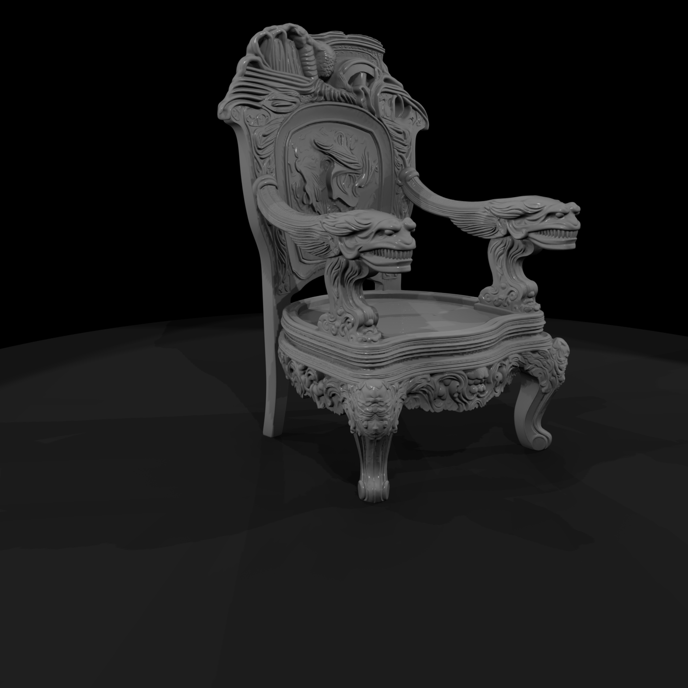 Baroque Dragon Throne Armchair