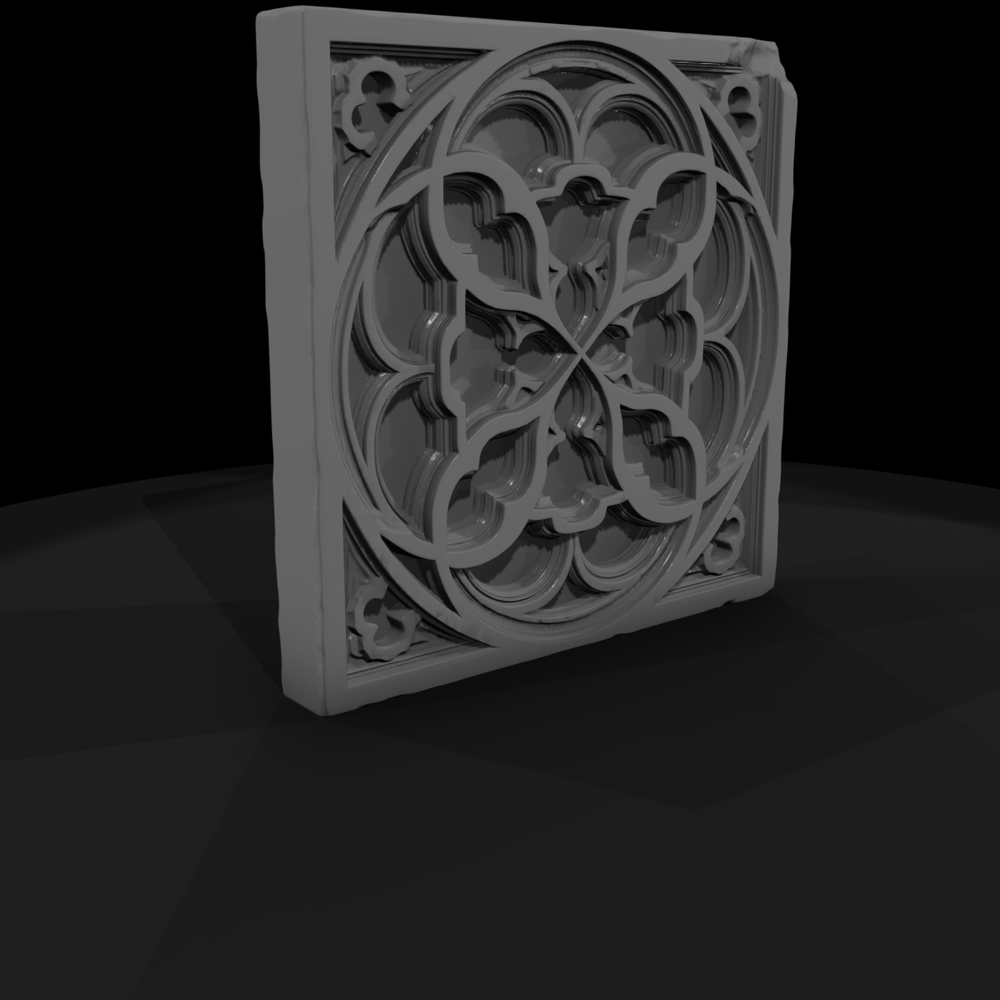 Gothic Quatrefoil Tracery Decorative Panel