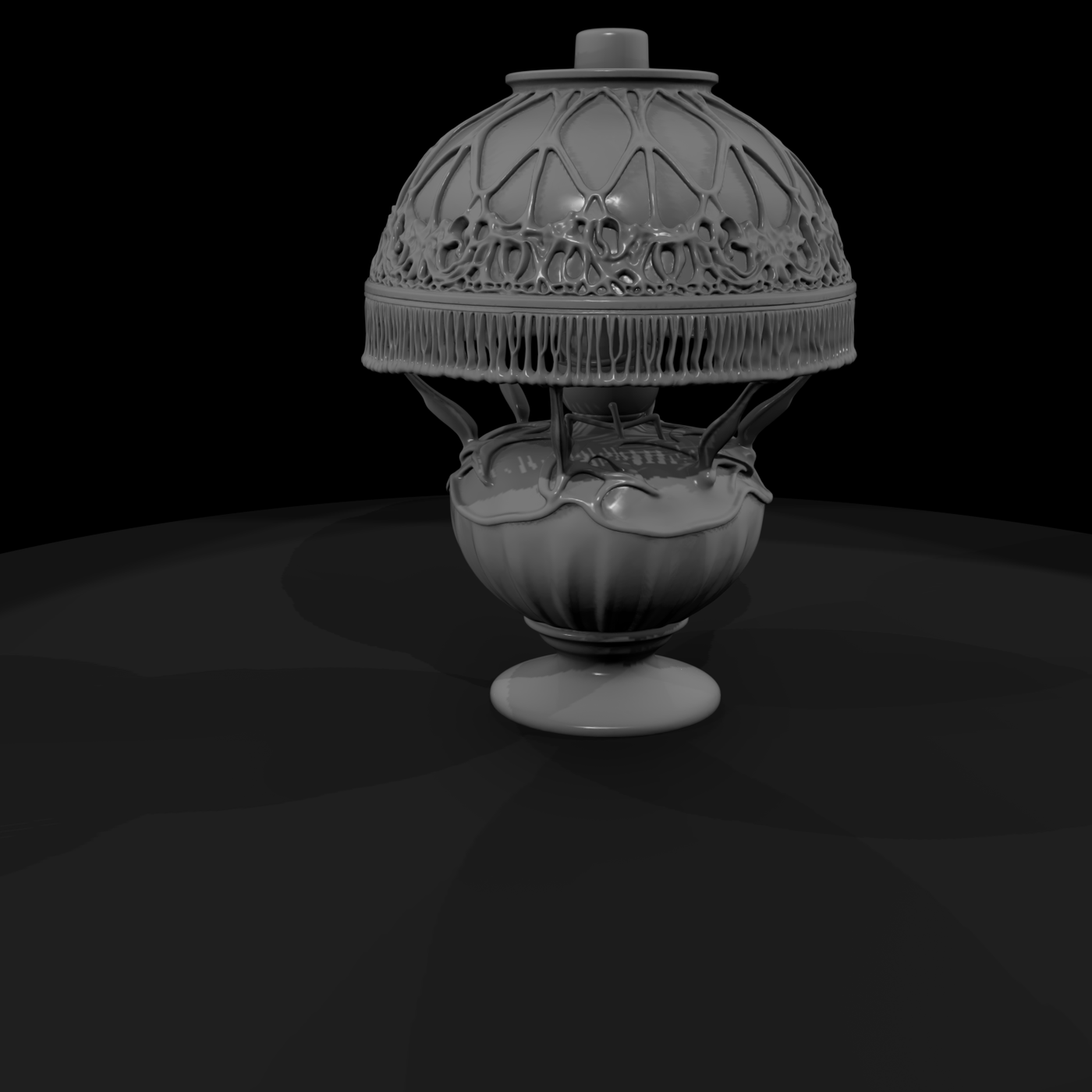 Art Nouveau Filigree Table Lamp