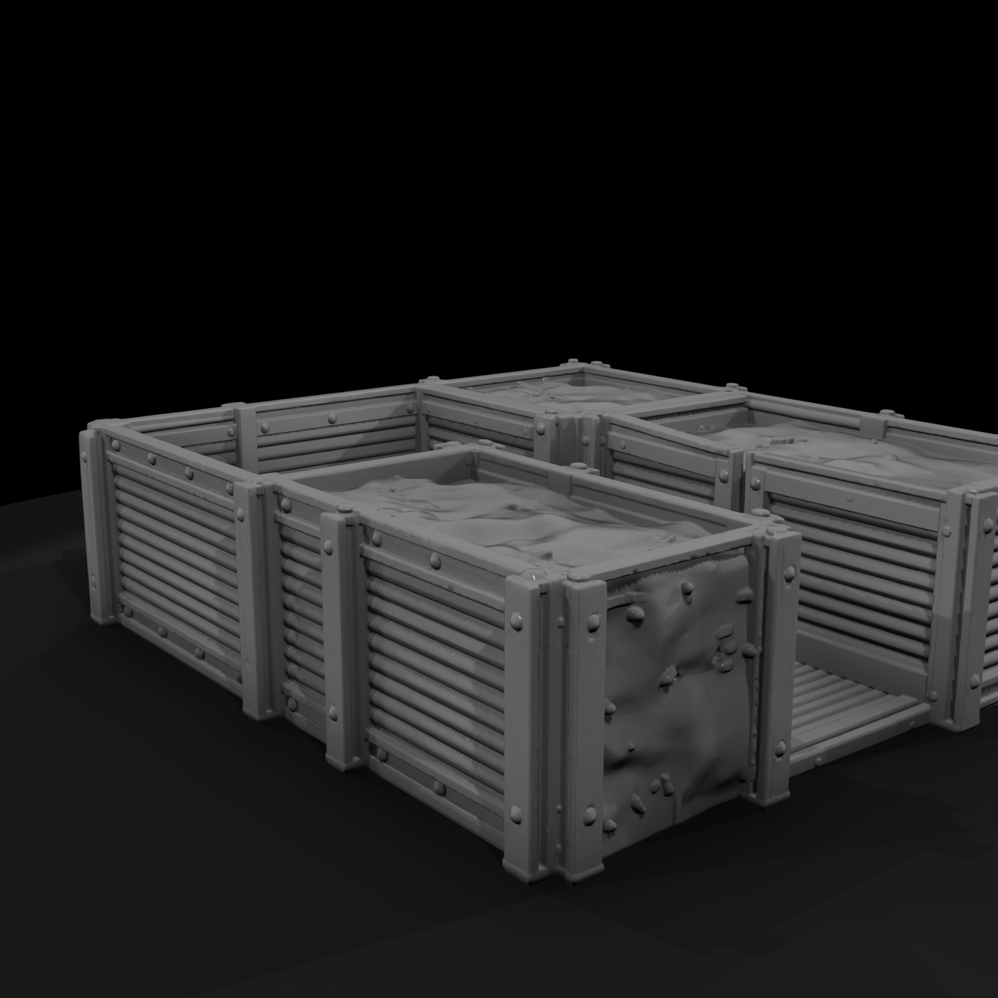 Sandbag-Topped Bin Revetment